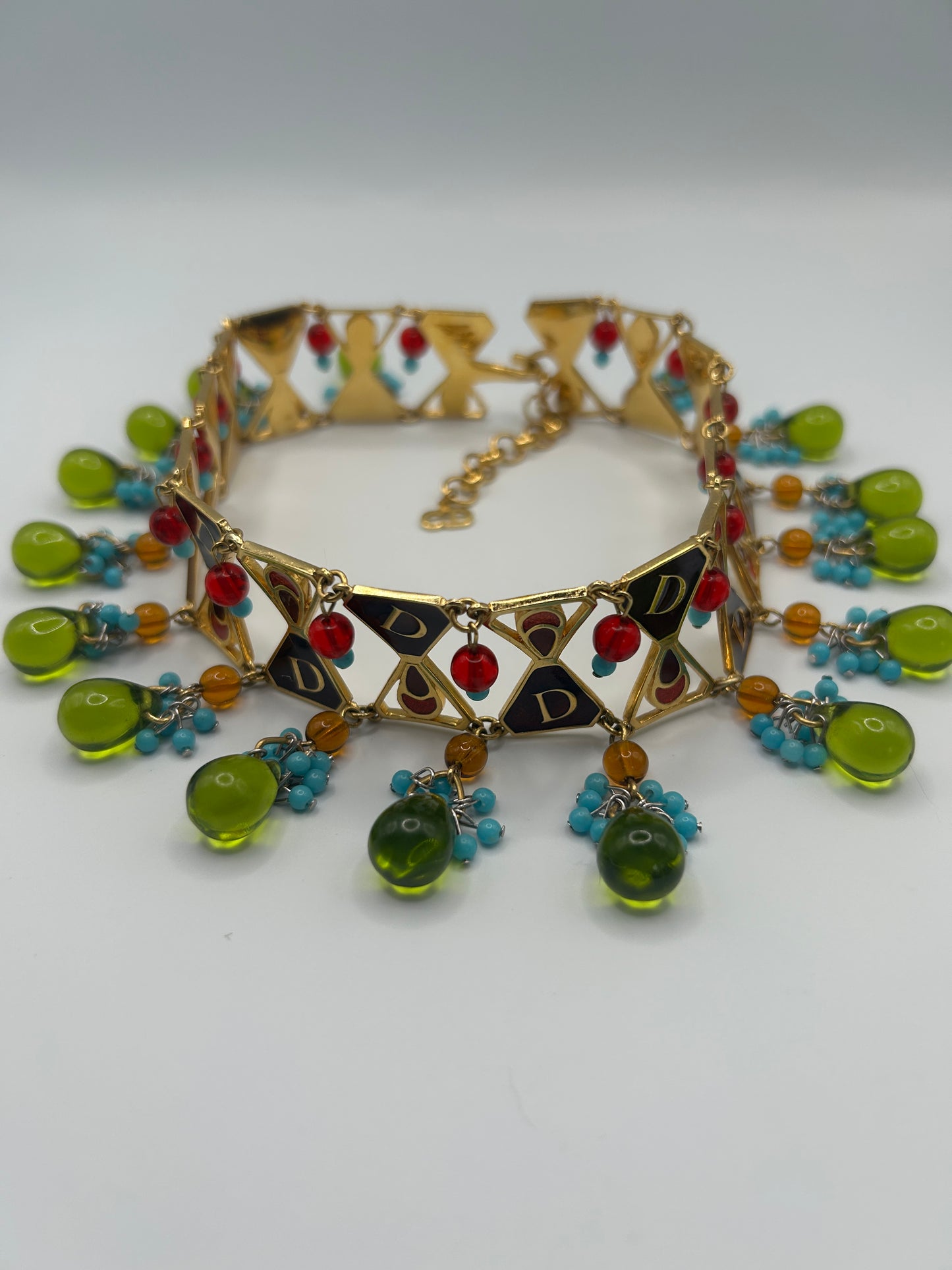 Rare Vintage Christian Dior Haute Couture Necklace Galliano Poured Gripox Glass