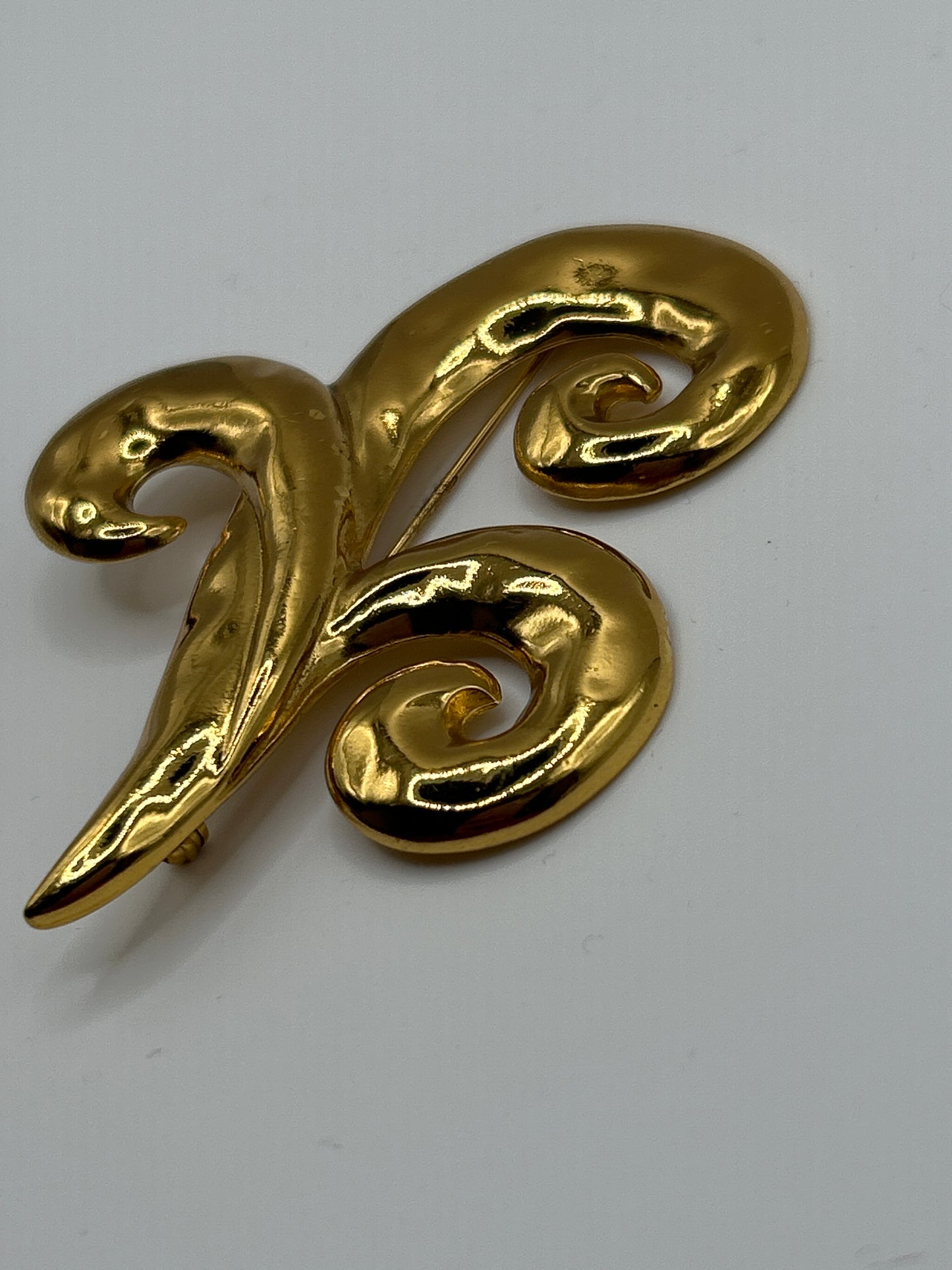 Yves Saint Laurent Vintage Gold-tone Metal Brooch.