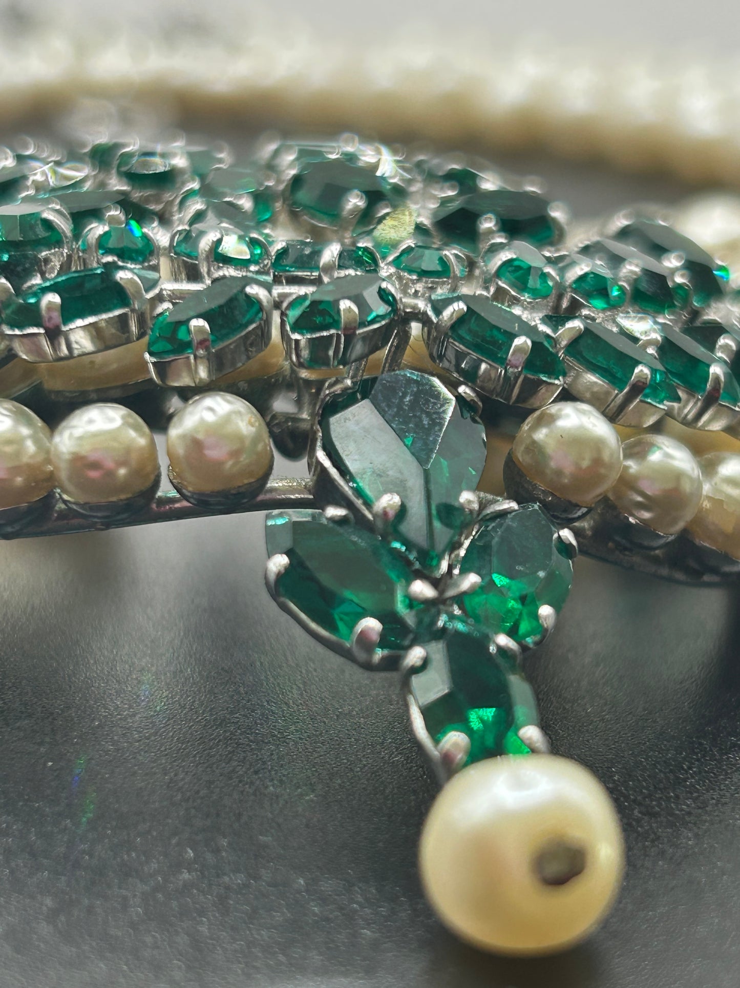 Christian Dior 1961 Vintage Rare Green Stones Necklace
