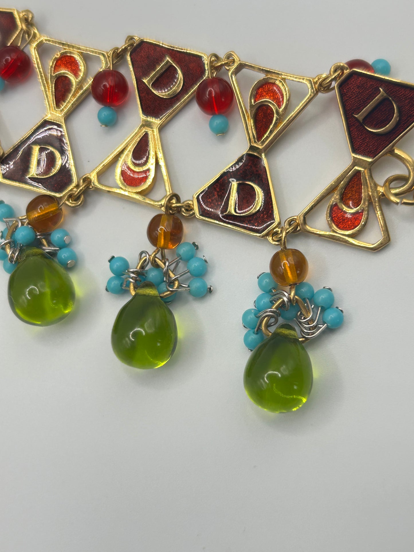 Rare Vintage Christian Dior Haute Couture Necklace Galliano Poured Gripox Glass