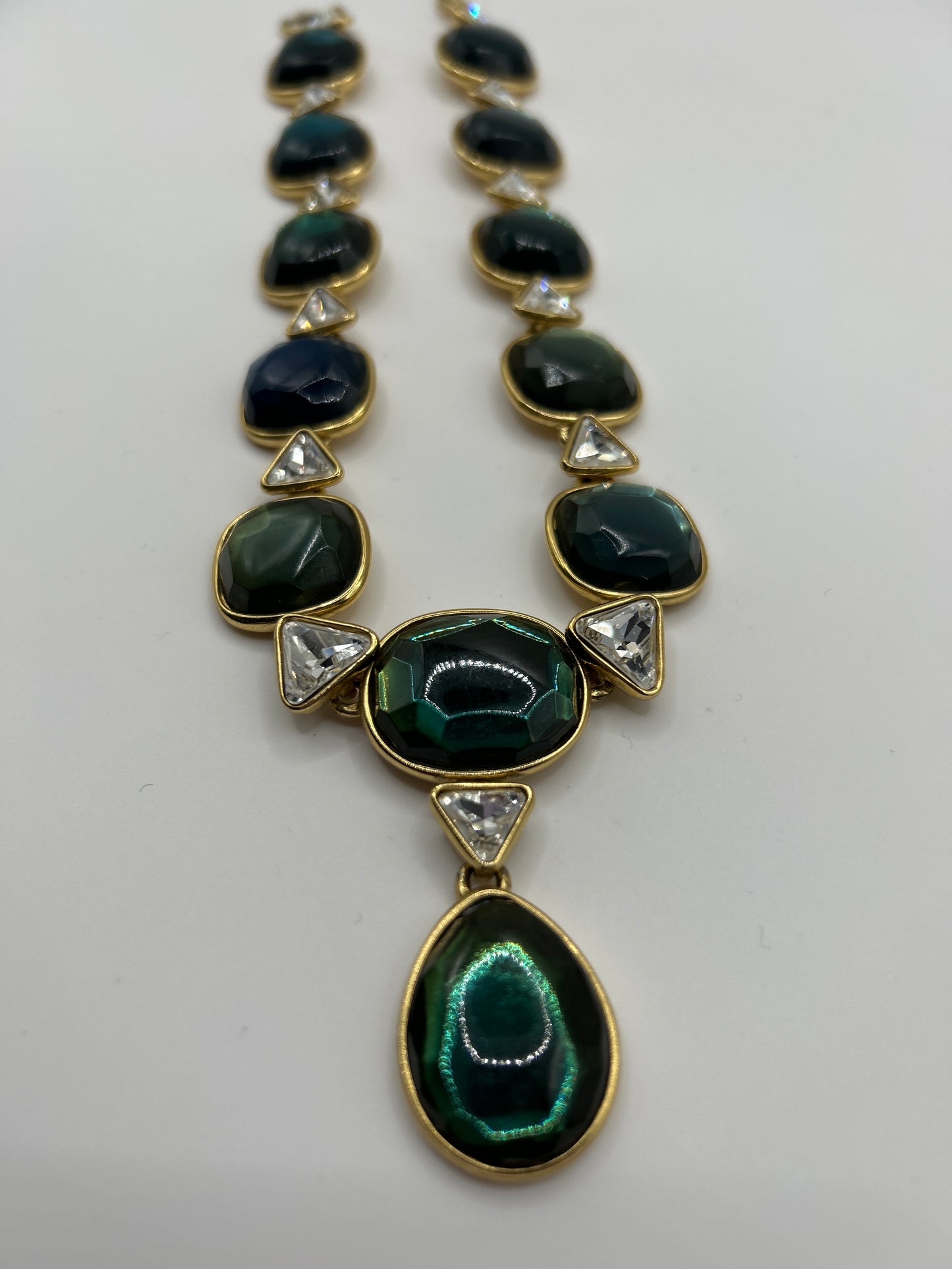 Yves Saint Laurent YSL vintage glass stones necklace. Robert Goossens 1980s.