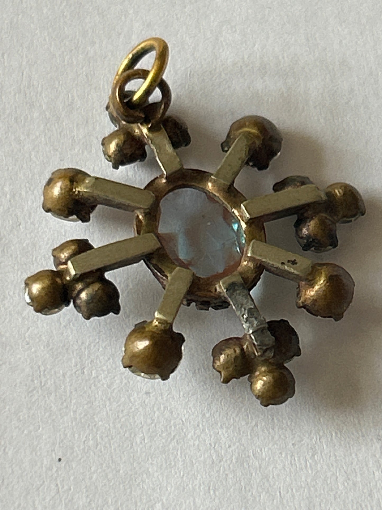 Beautiful antique Saphiret and paste crystals pendant.