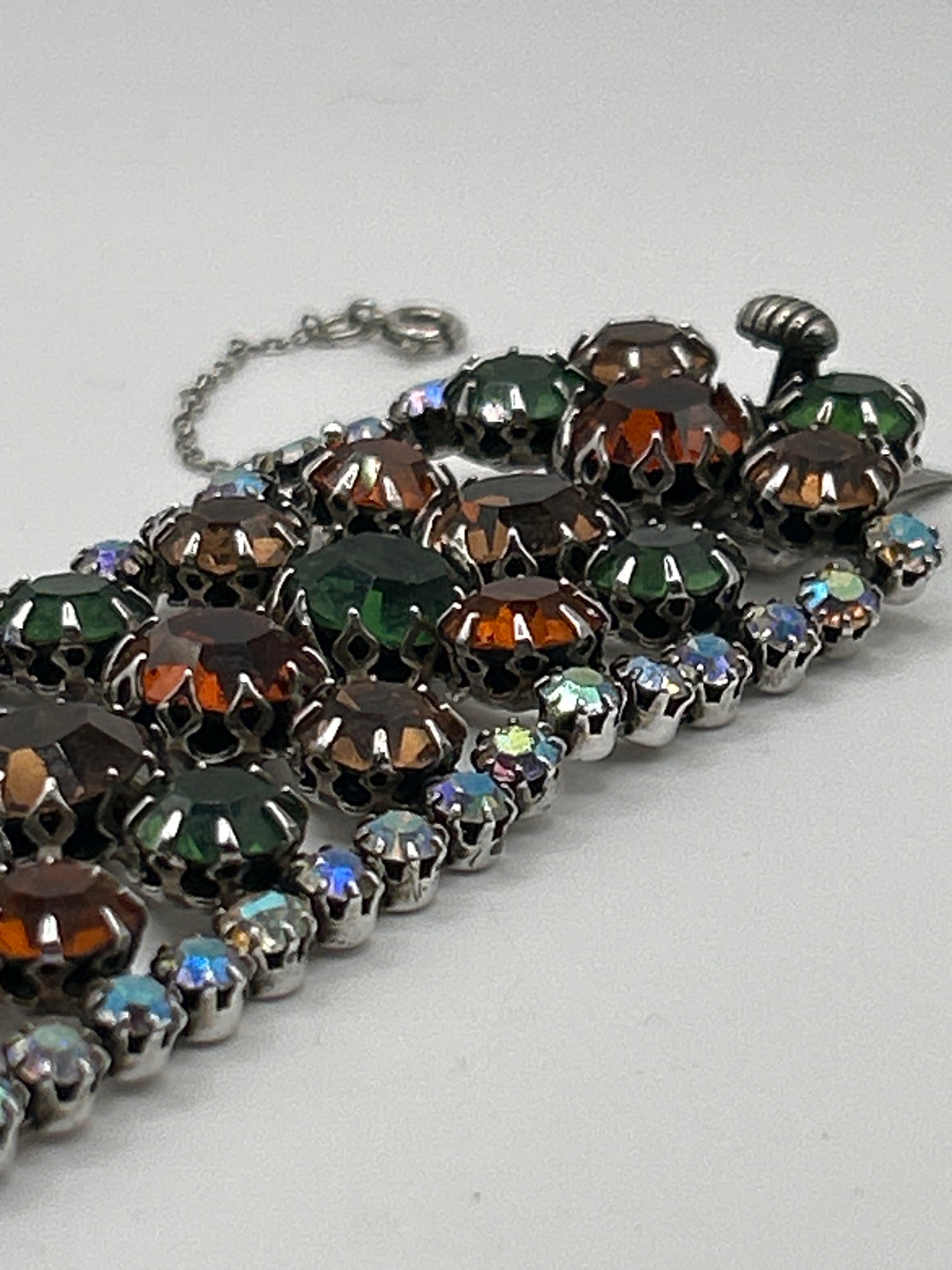 Vintage crystal multicoloured bracelet signed Vendome