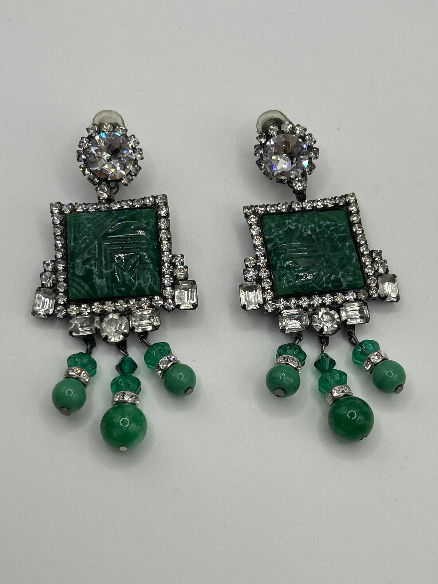 Vintage Earrings Signed Moans Couture Runway