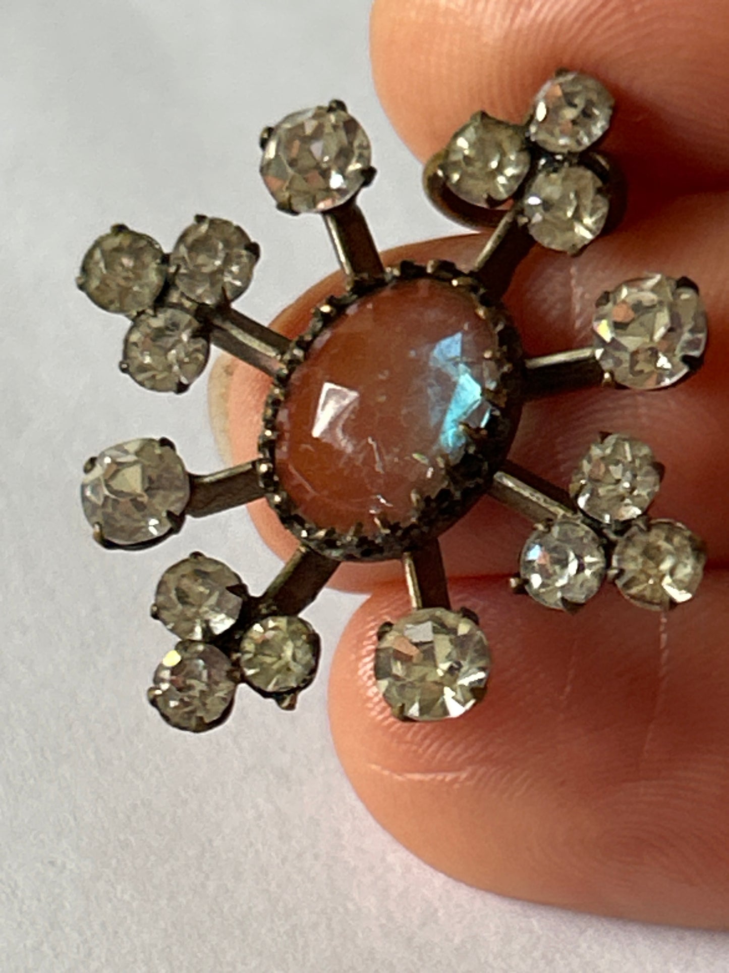 Beautiful antique Saphiret and paste crystals pendant.