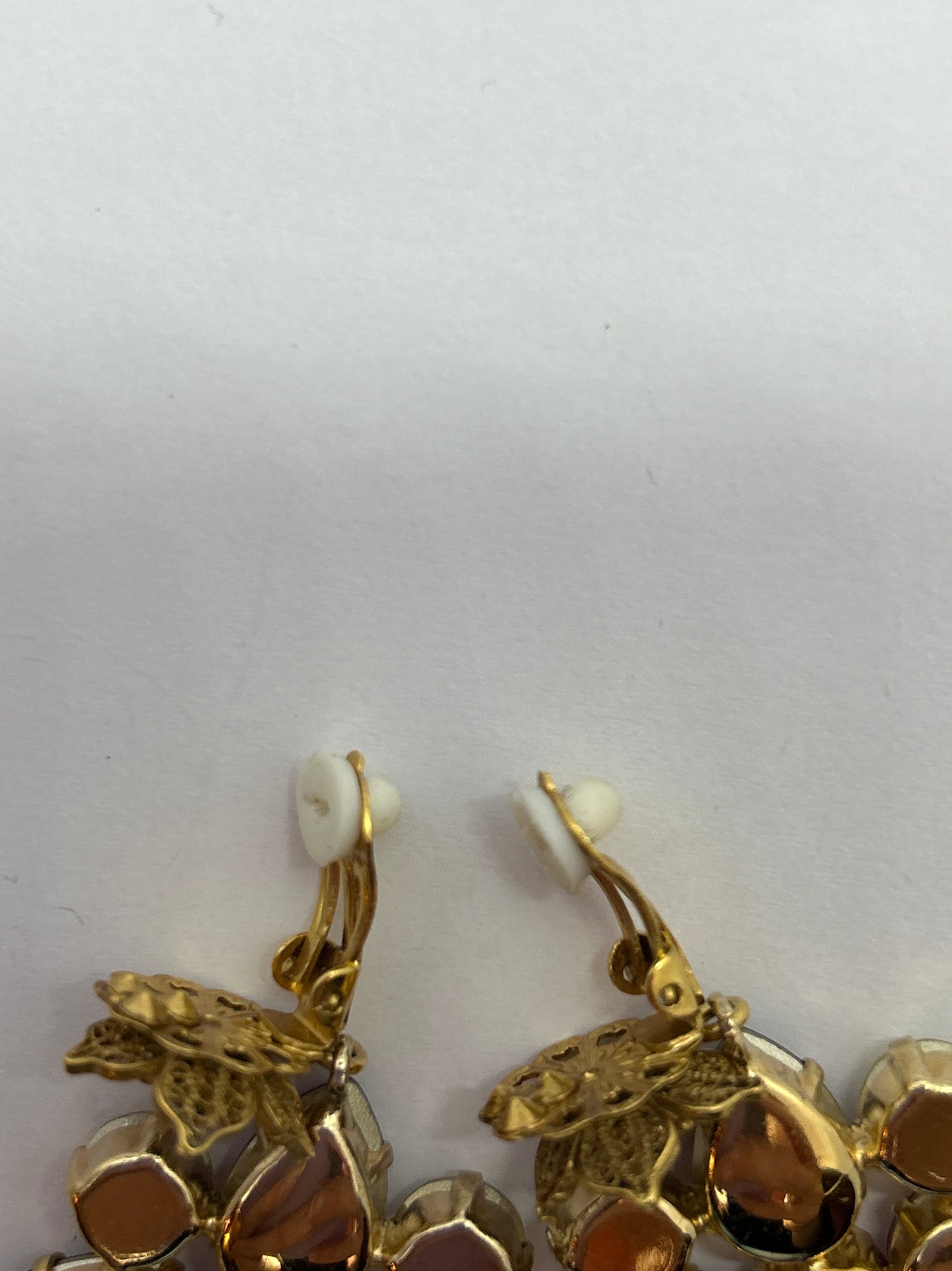 Dolce And Gabbana Red And Gold Crystal Drop Earrings