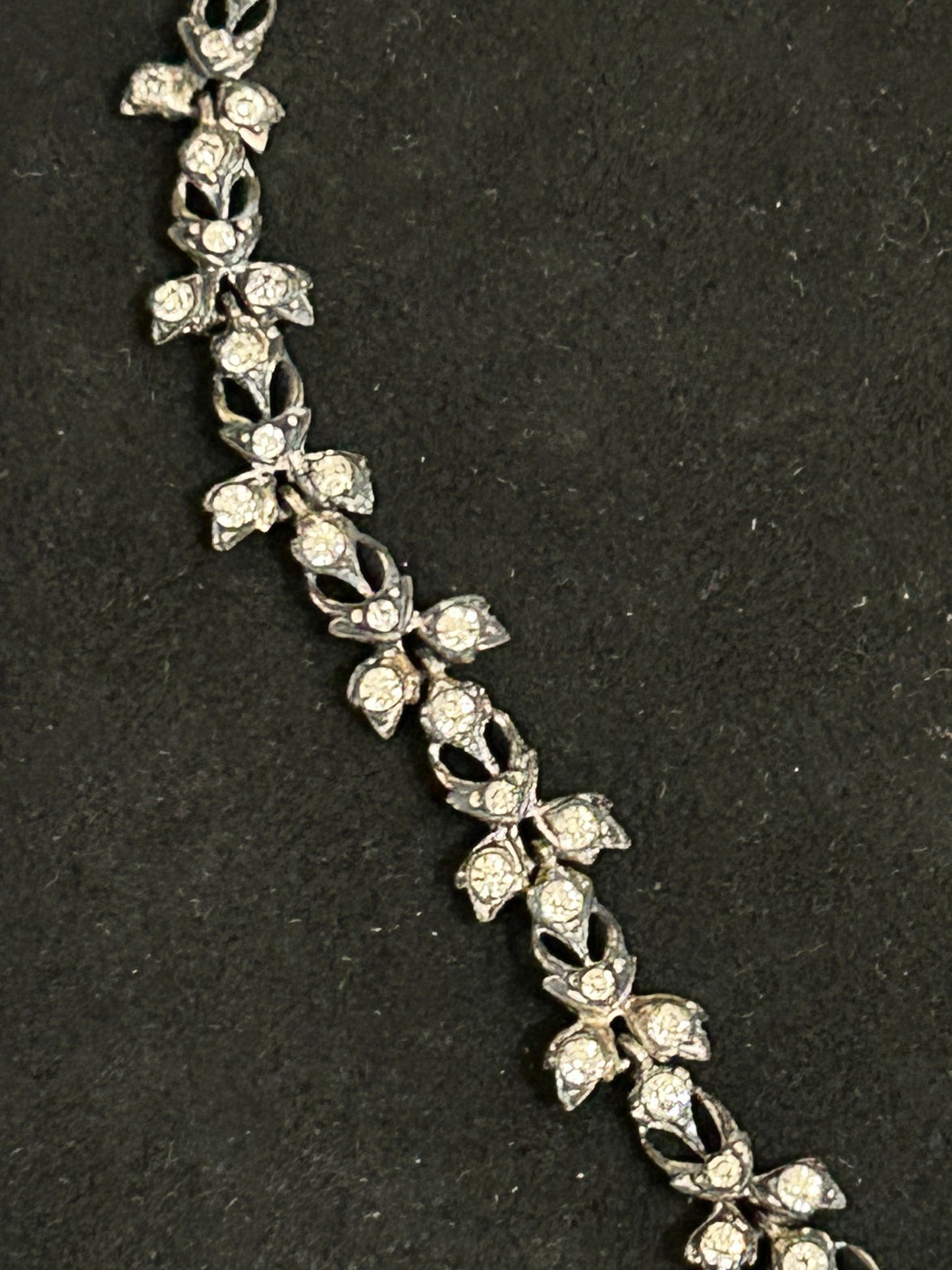 Early Victorian Silver And Crystal Paste Beautiful Necklace.