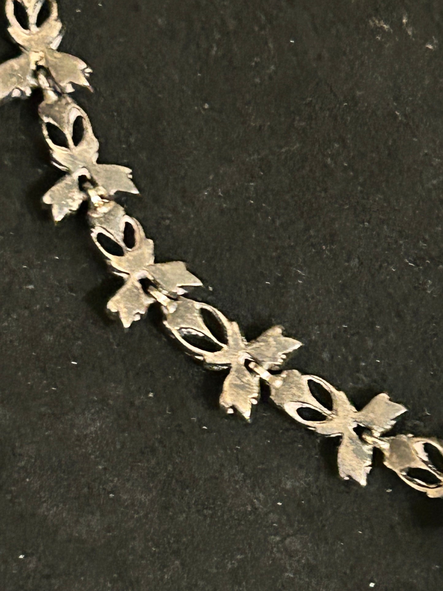Early Victorian Silver And Crystal Paste Beautiful Necklace.