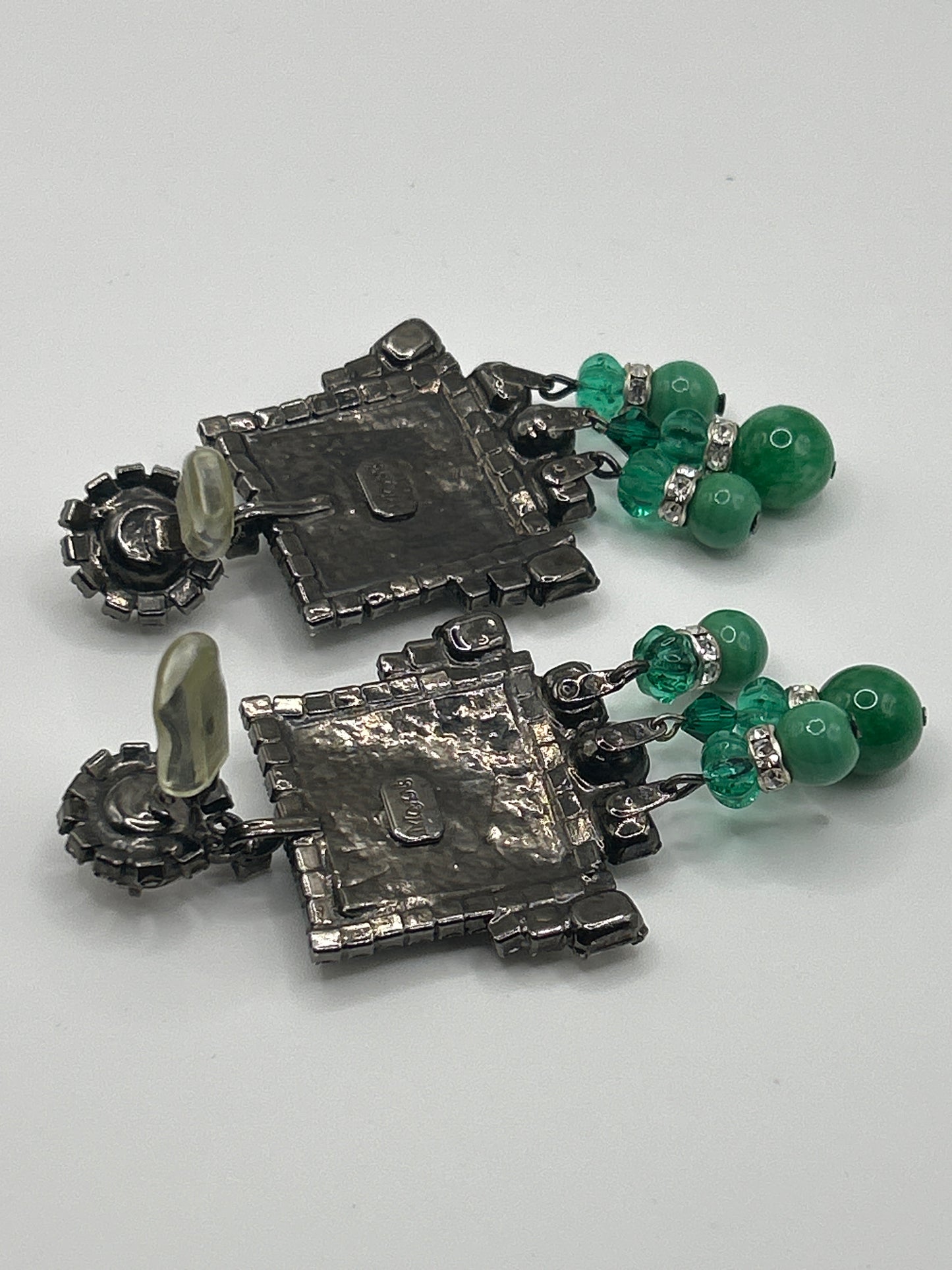 Vintage Earrings Signed Moans Couture Runway