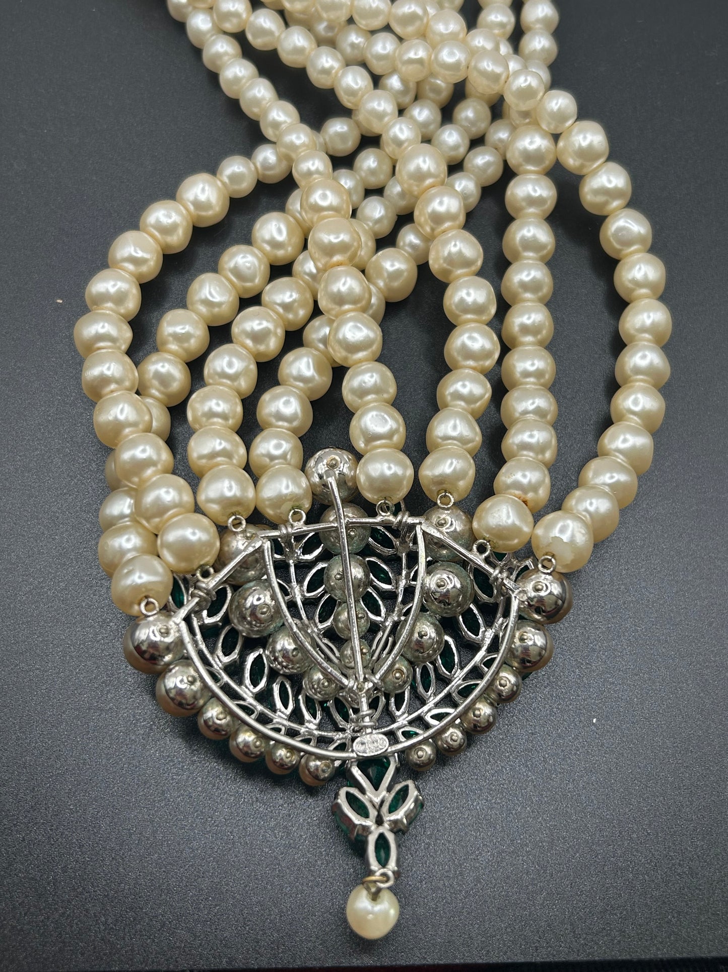 Christian Dior 1961 Vintage Rare Green Stones Necklace