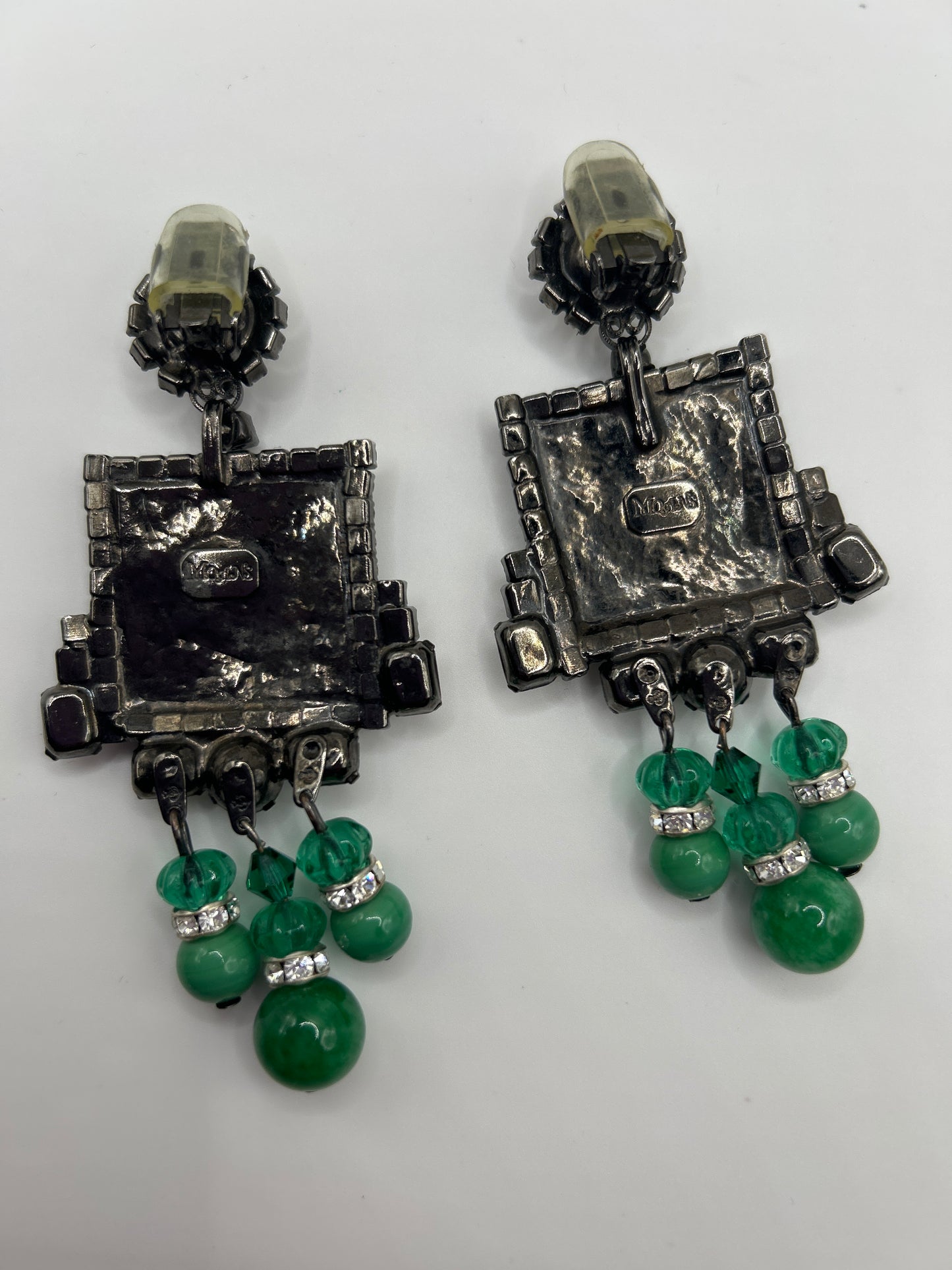 Vintage Earrings Signed Moans Couture Runway