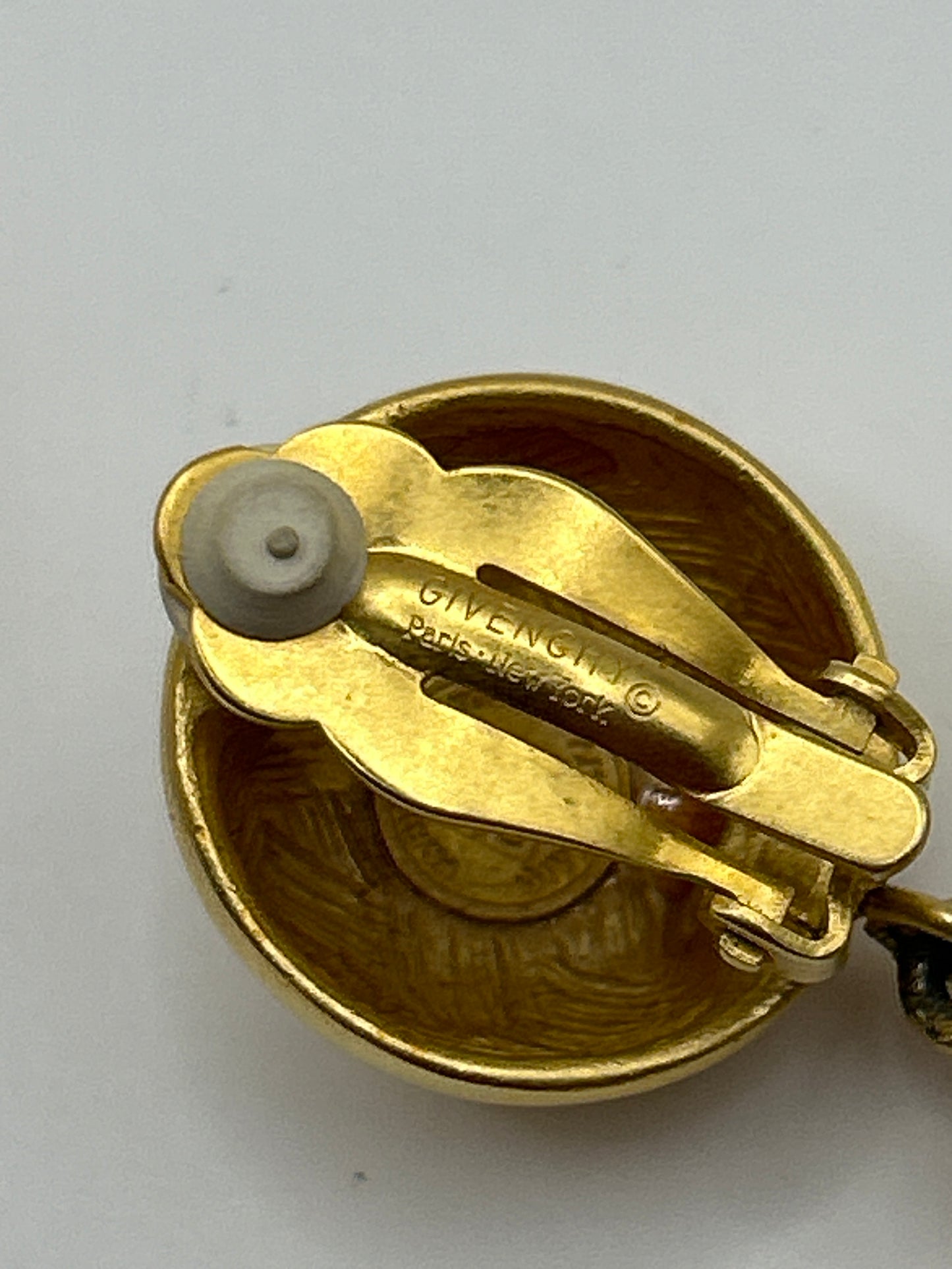 Givenchy 1980s Matt gold vintage large hoop earrings.