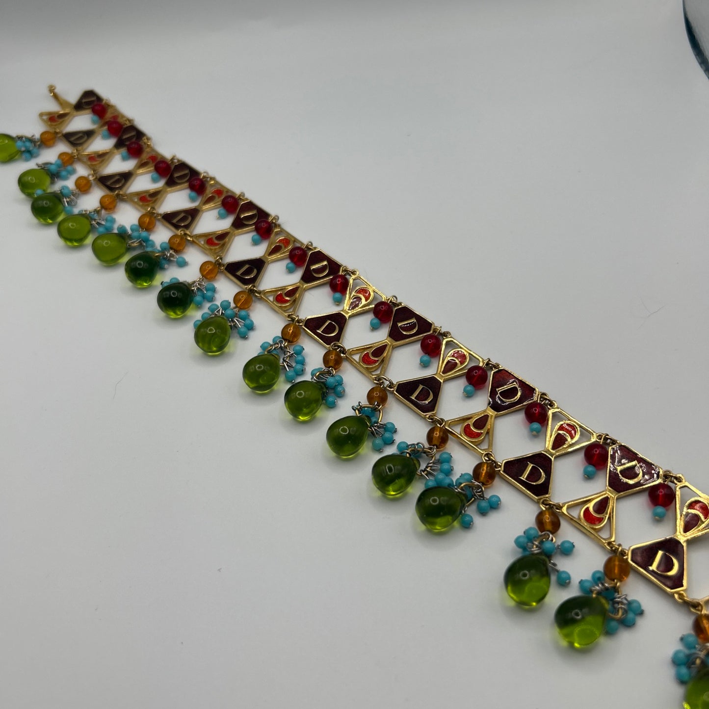 Rare Vintage Christian Dior Haute Couture Necklace Galliano Poured Gripox Glass