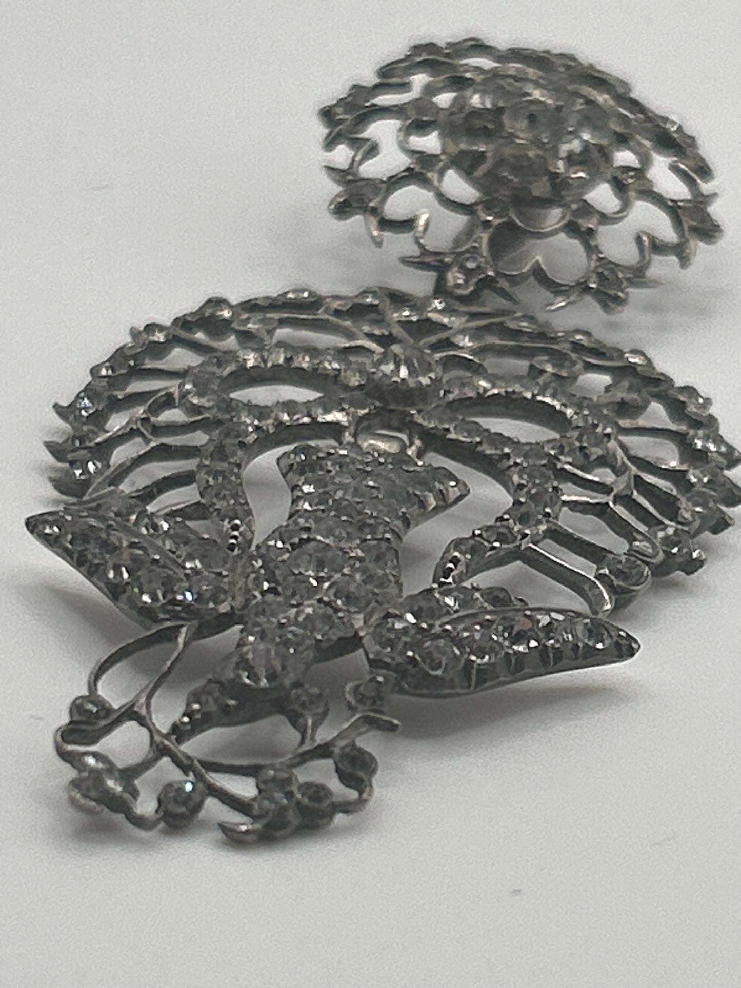 Antique Edwardian Saint Esprit pendant silver & paste. French. Articulated.