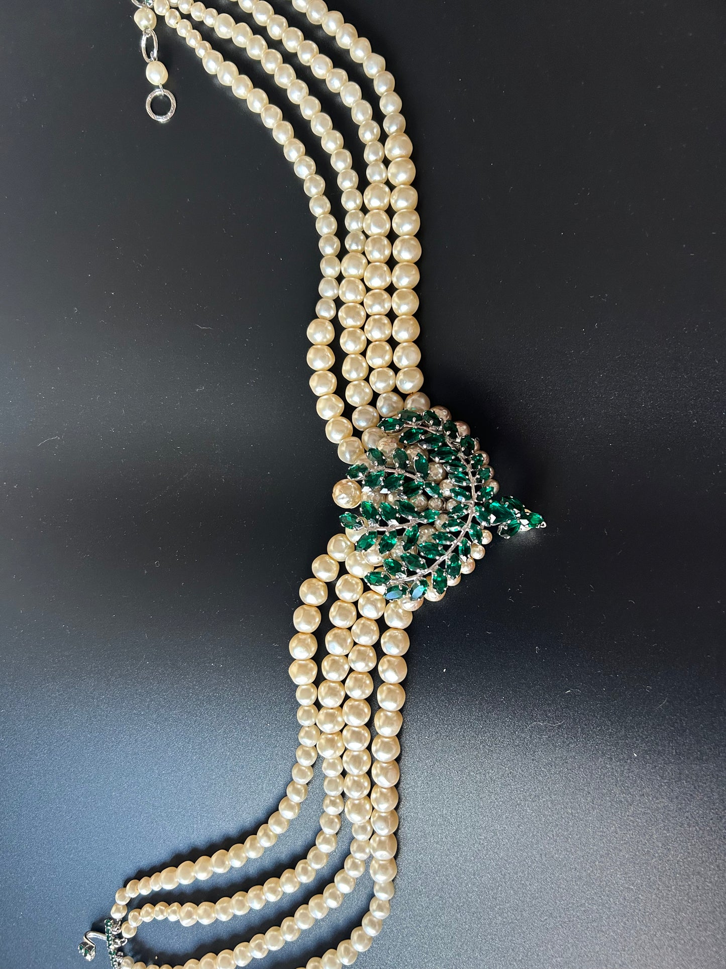 Christian Dior 1961 Vintage Rare Green Stones Necklace