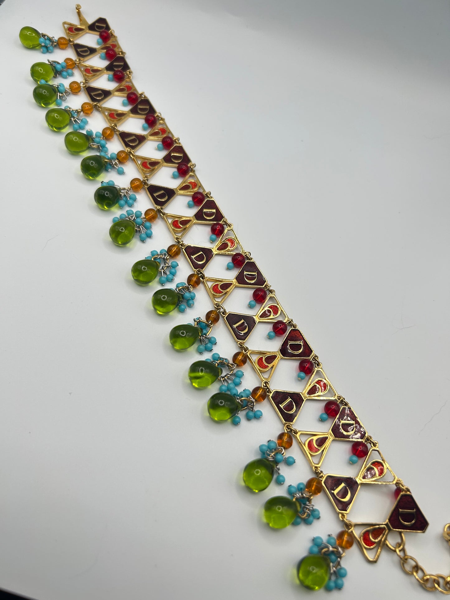 Rare Vintage Christian Dior Haute Couture Necklace Galliano Poured Gripox Glass