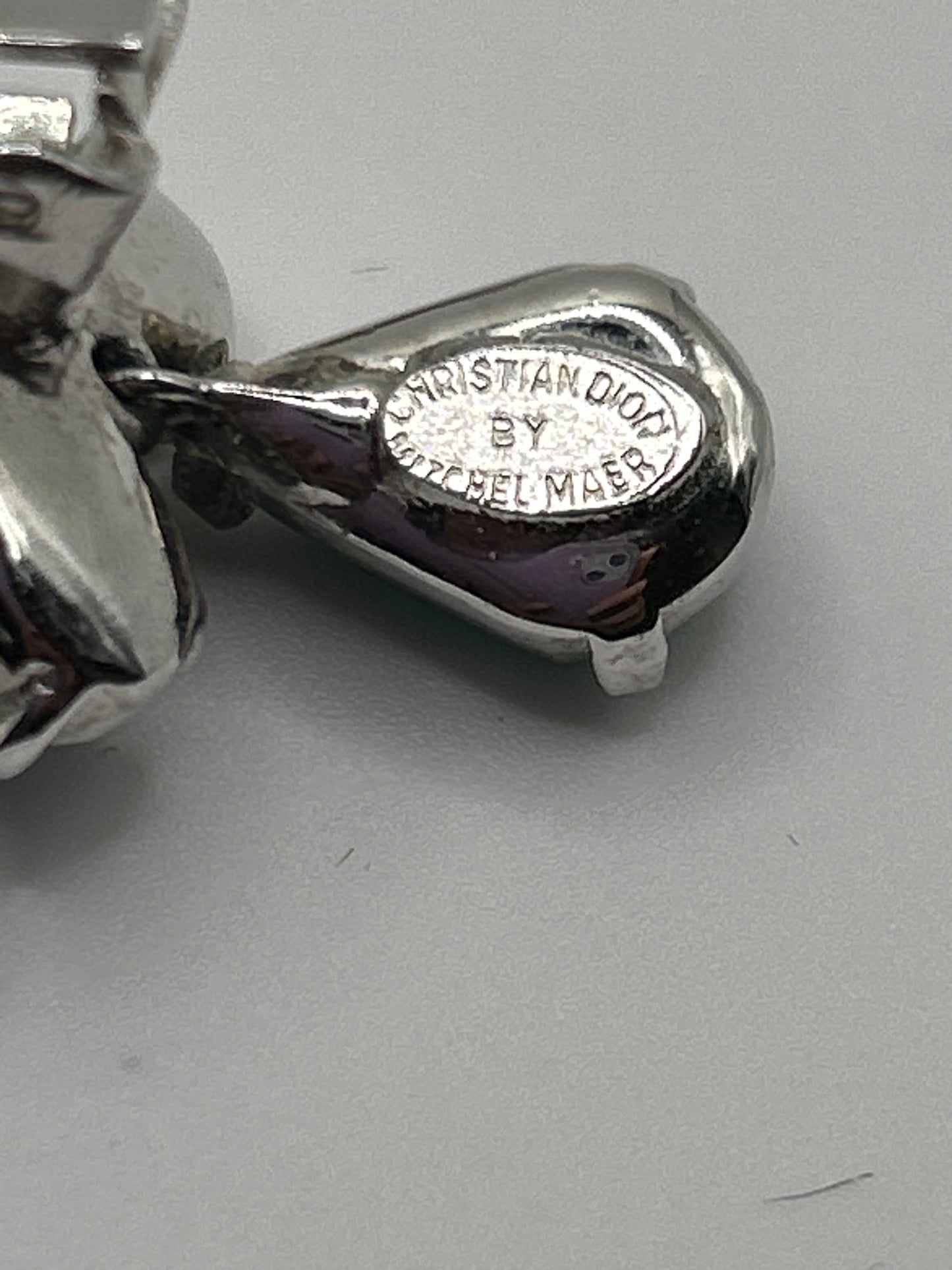 Christian Dior Mitchel Maer clip on green crystal earrings.