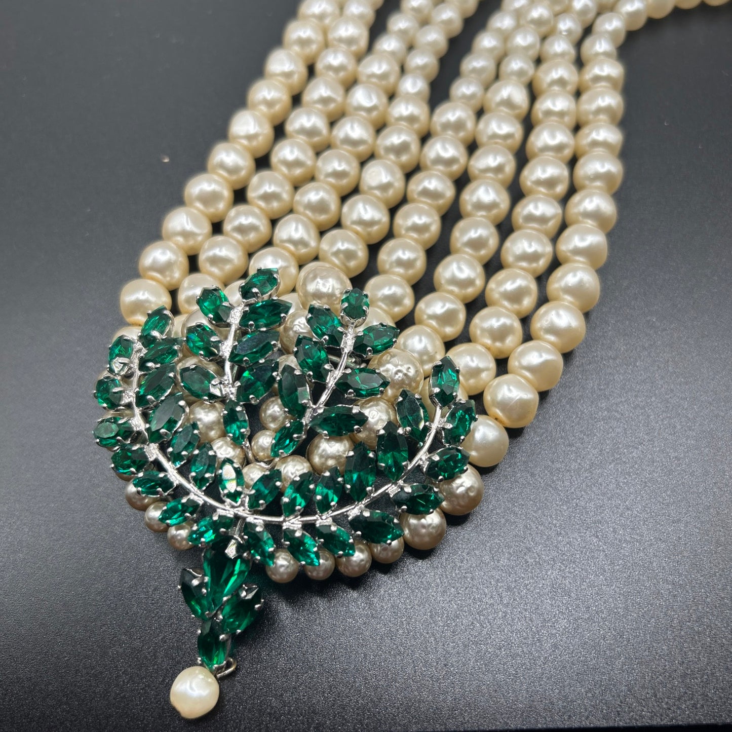 Christian Dior 1961 Vintage Rare Green Stones Necklace