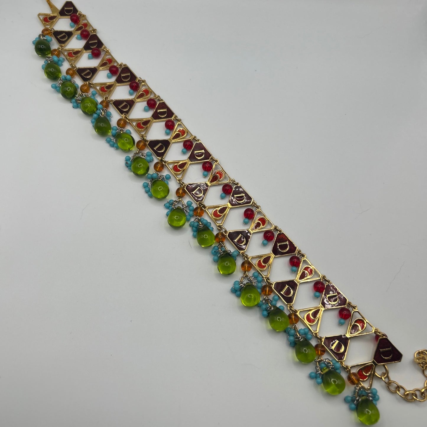Rare Vintage Christian Dior Haute Couture Necklace Galliano Poured Gripox Glass