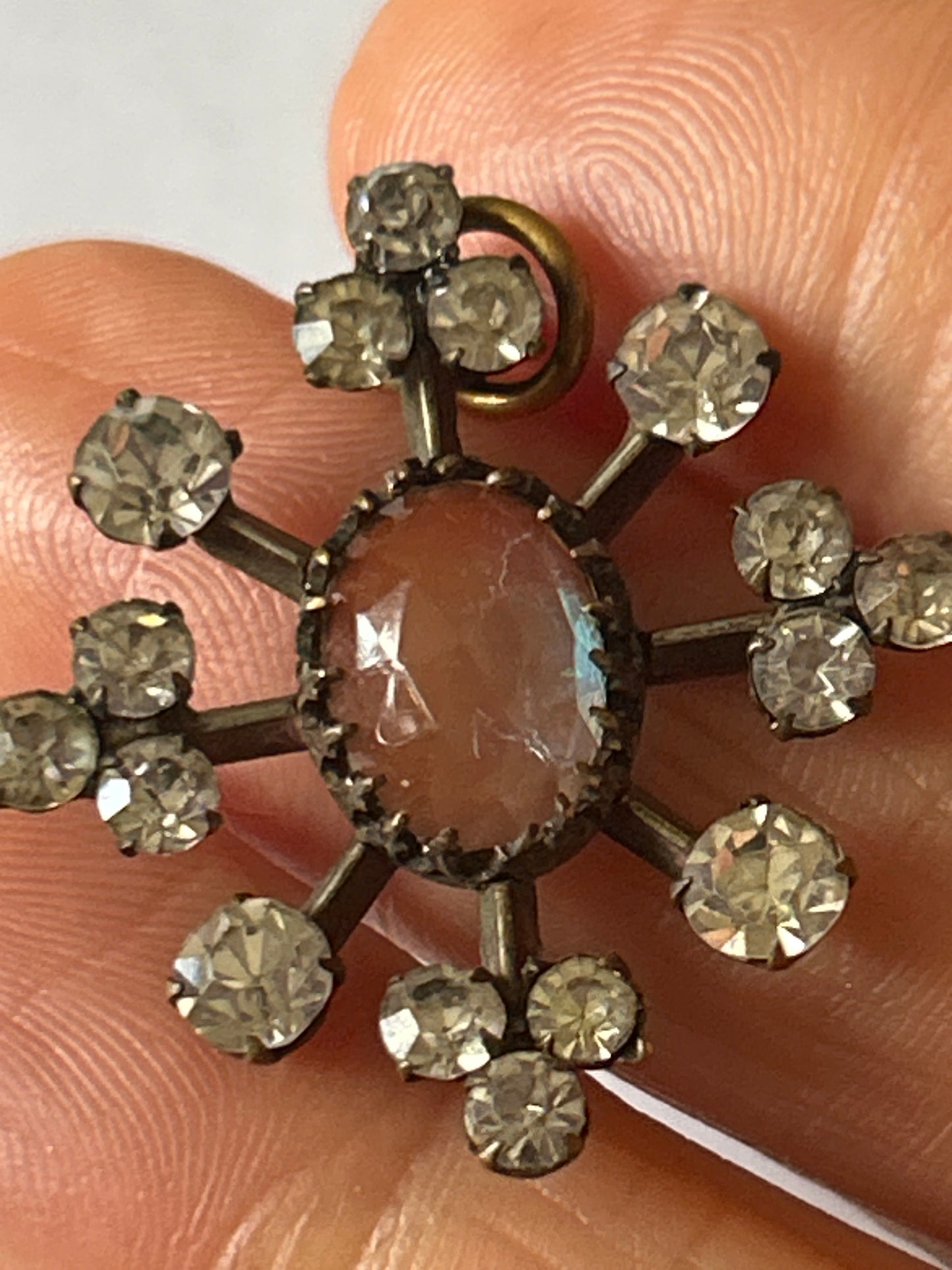Beautiful antique Saphiret and paste crystals pendant.