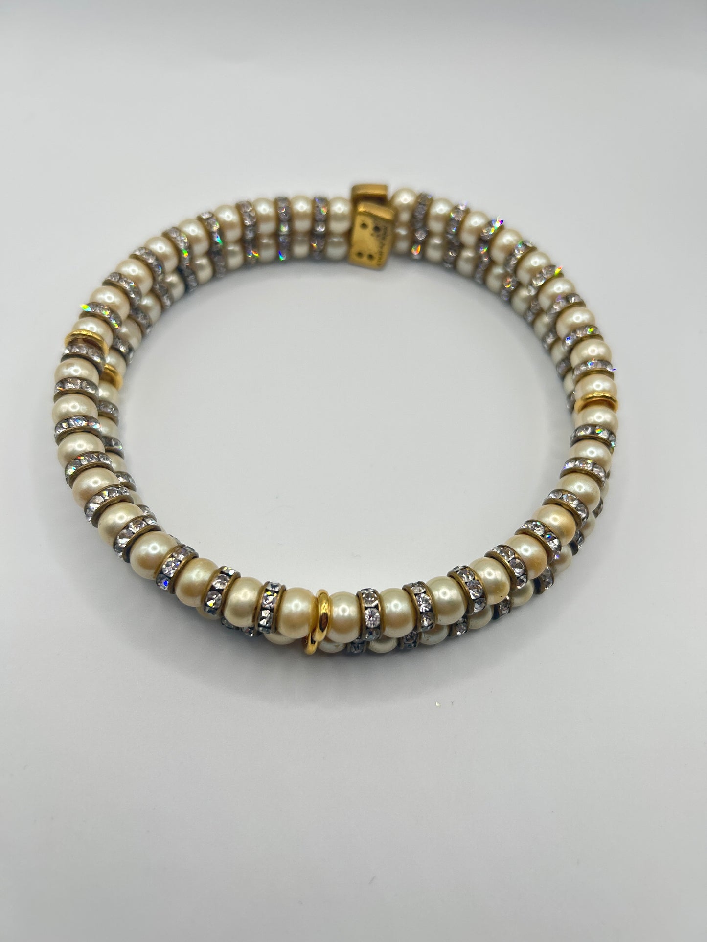 Celine vintage faux pearl and diamanté choker