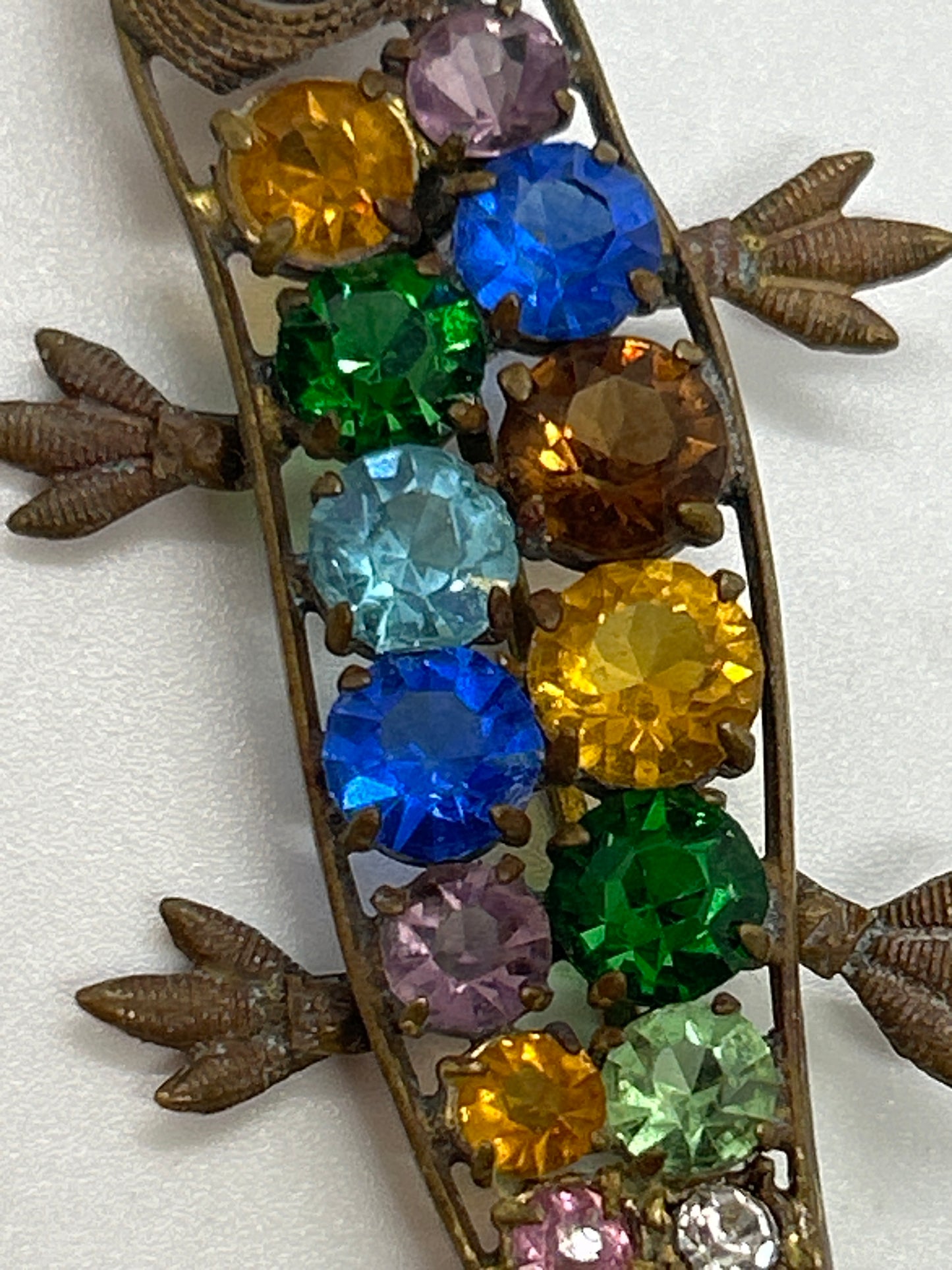 Art Deco Gecko vintage Czech brooch.