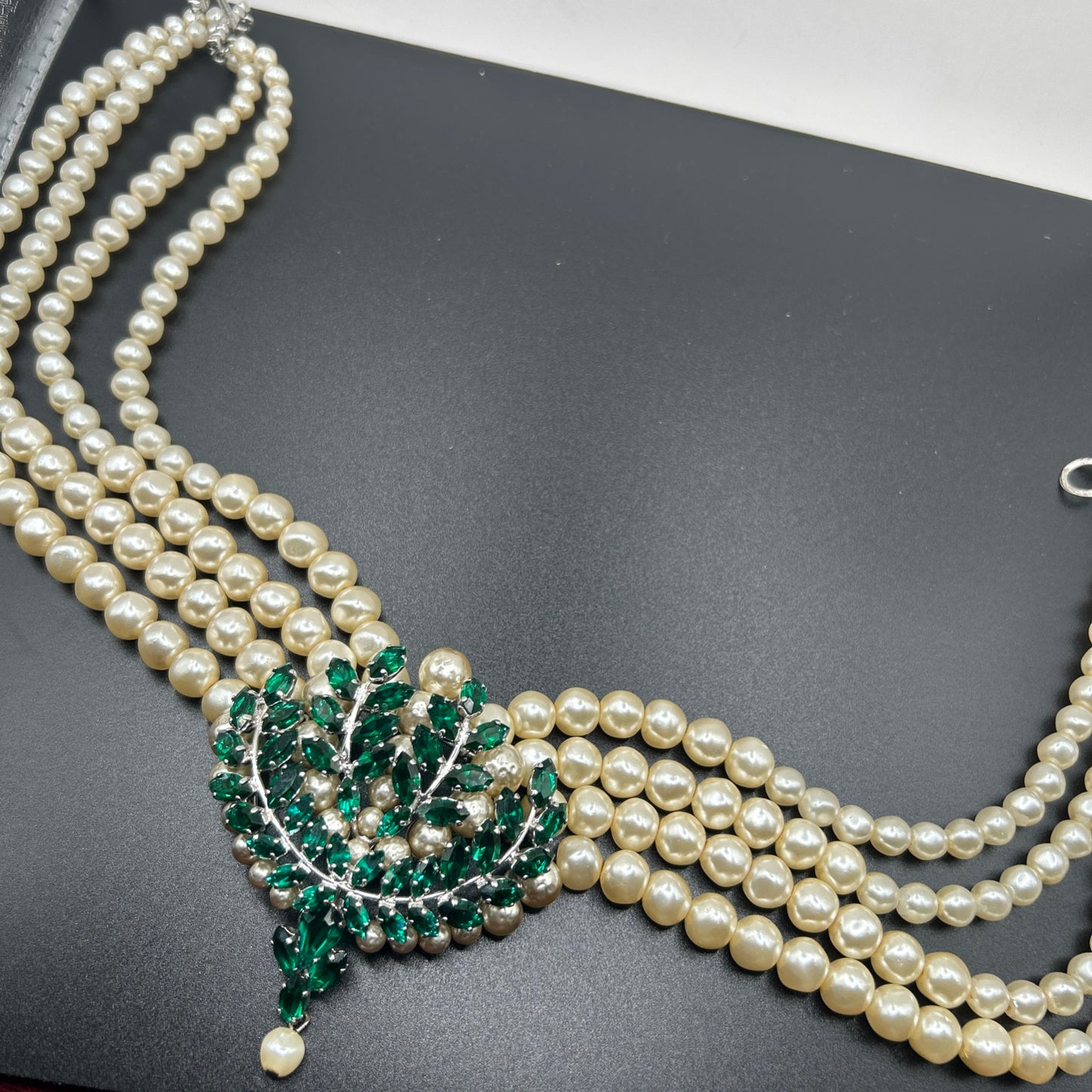 Christian Dior 1961 Vintage Rare Green Stones Necklace