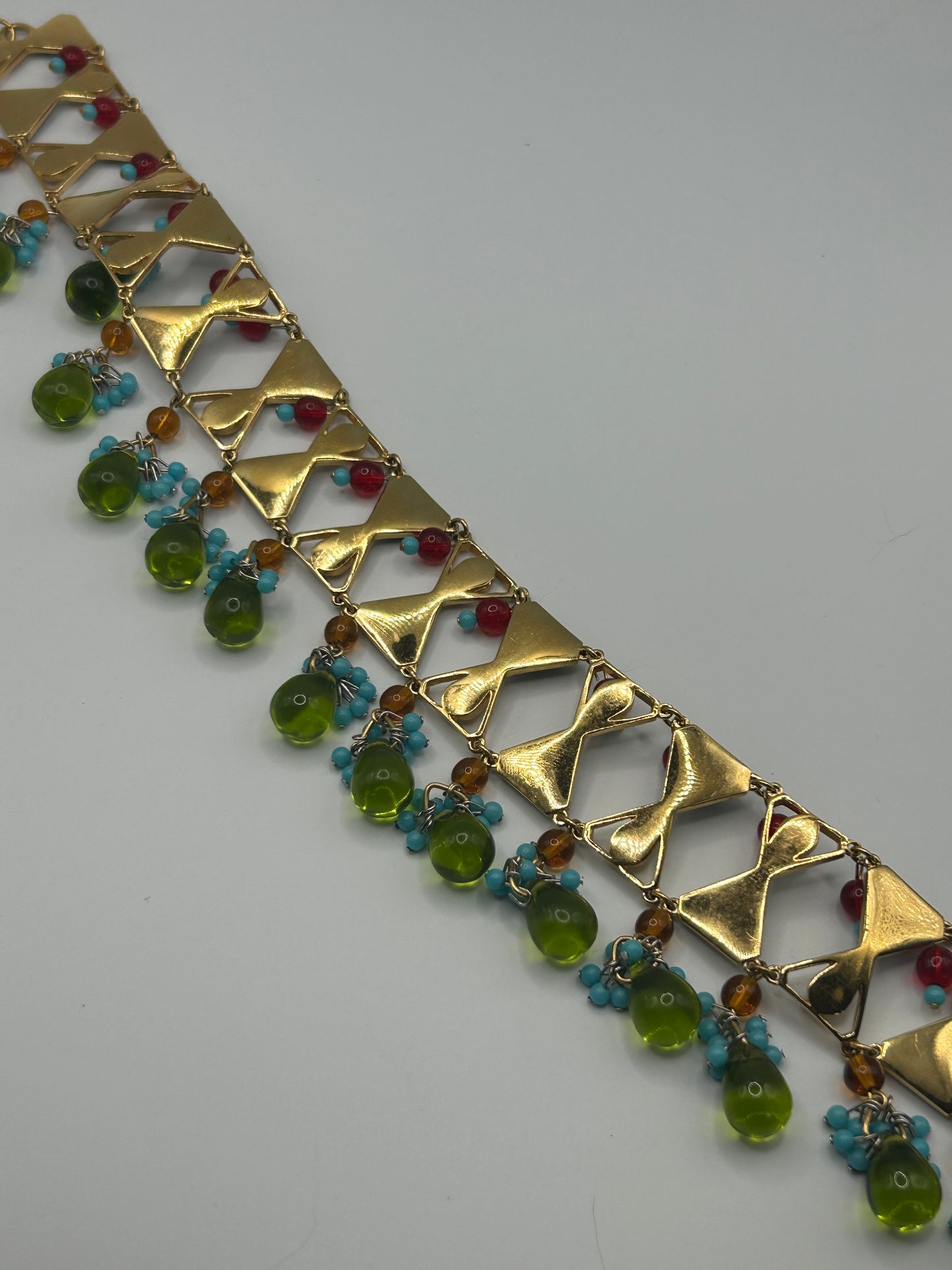 Rare Vintage Christian Dior Haute Couture Necklace Galliano Poured Gripox Glass