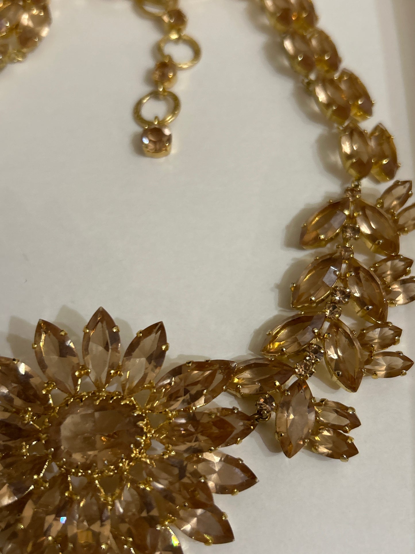 Christian Dior Vintage Signed 1961 Necklace Boxed Stunning Champagne Rhinestones