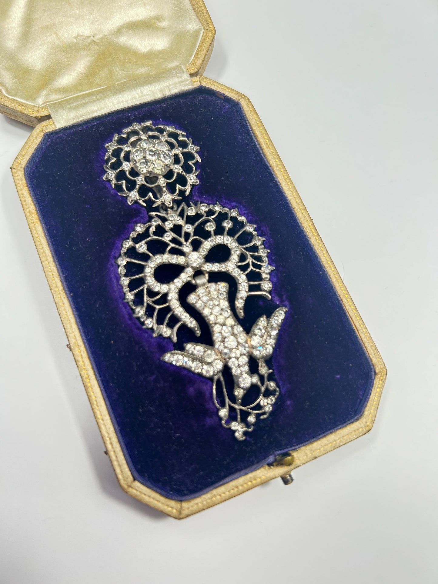 Antique Edwardian Saint Esprit pendant silver & paste.