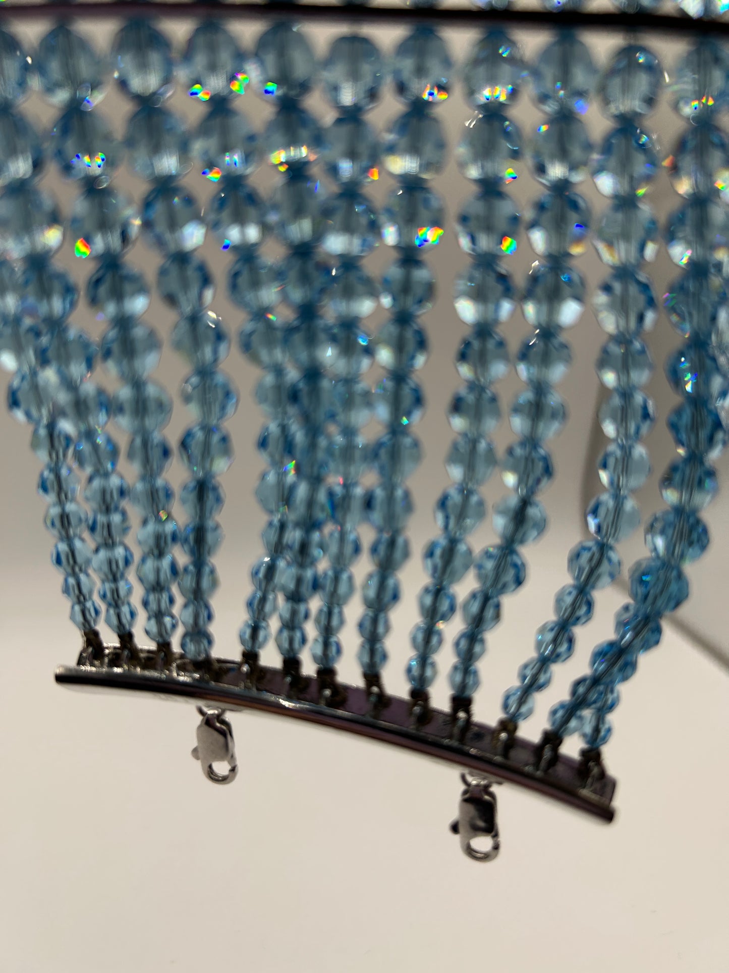 Christian Dior vintage bracelet from John Galliano era. 1990s. Baby blue glass crystals.