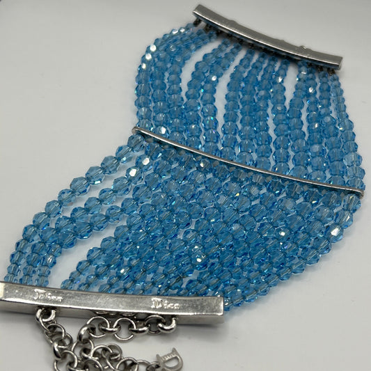 Christian Dior vintage bracelet from John Galliano era. 1990s. Baby blue glass crystals.