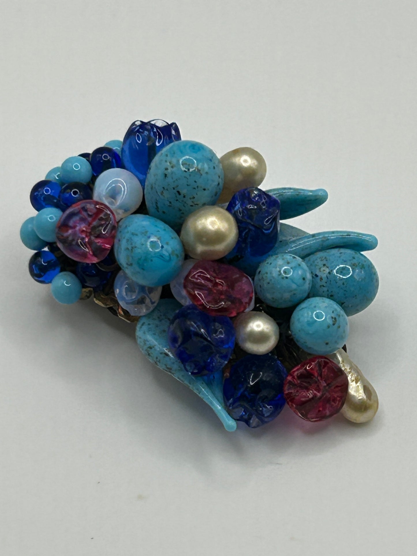 Louis Rousselet Vintage brooch French Glass Stones 1930s
