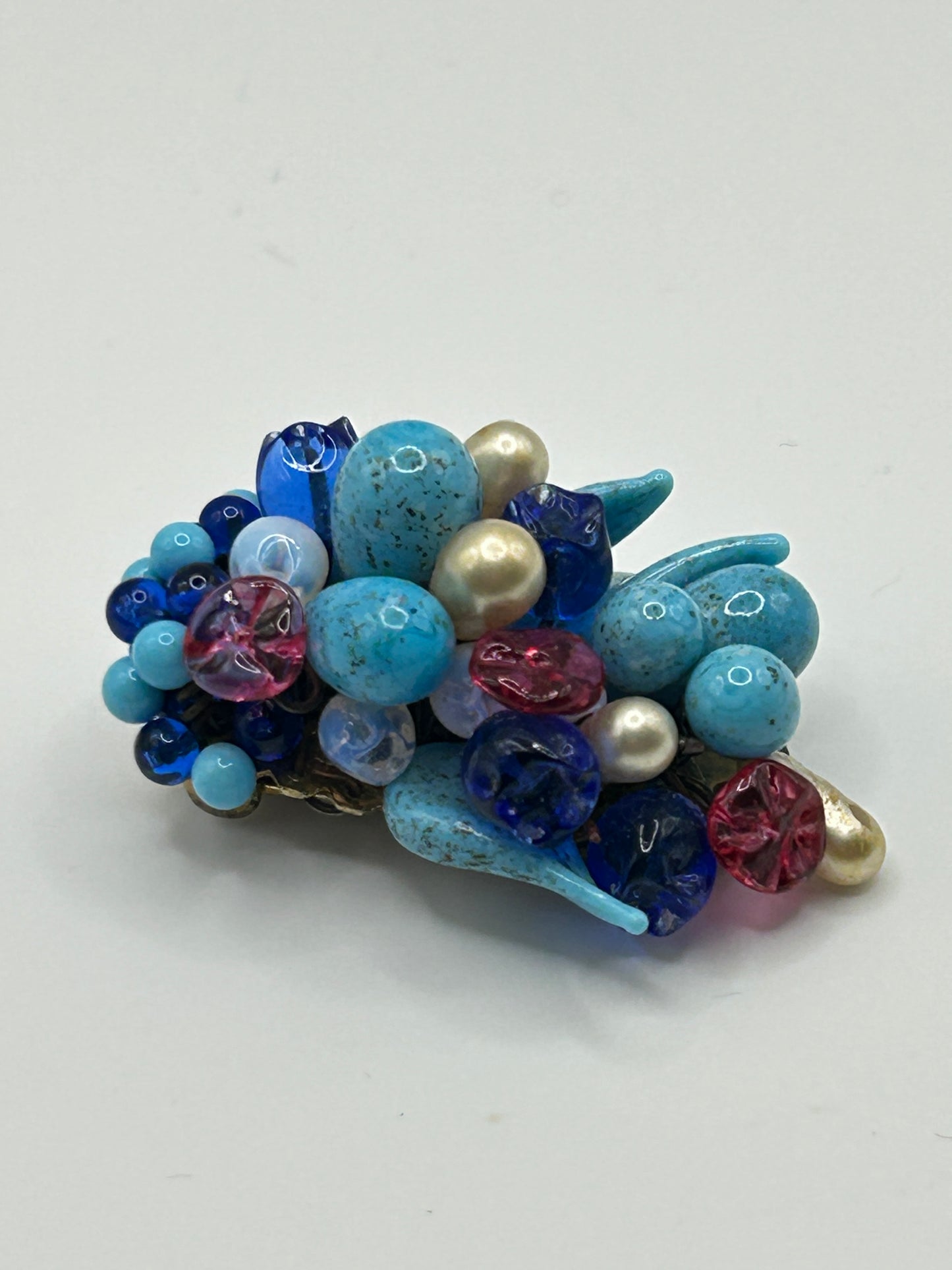 Louis Rousselet Vintage brooch French Glass Stones 1930s