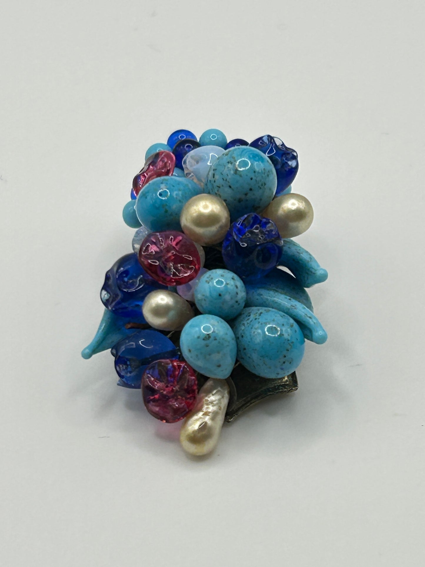Louis Rousselet Vintage brooch French Glass Stones 1930s