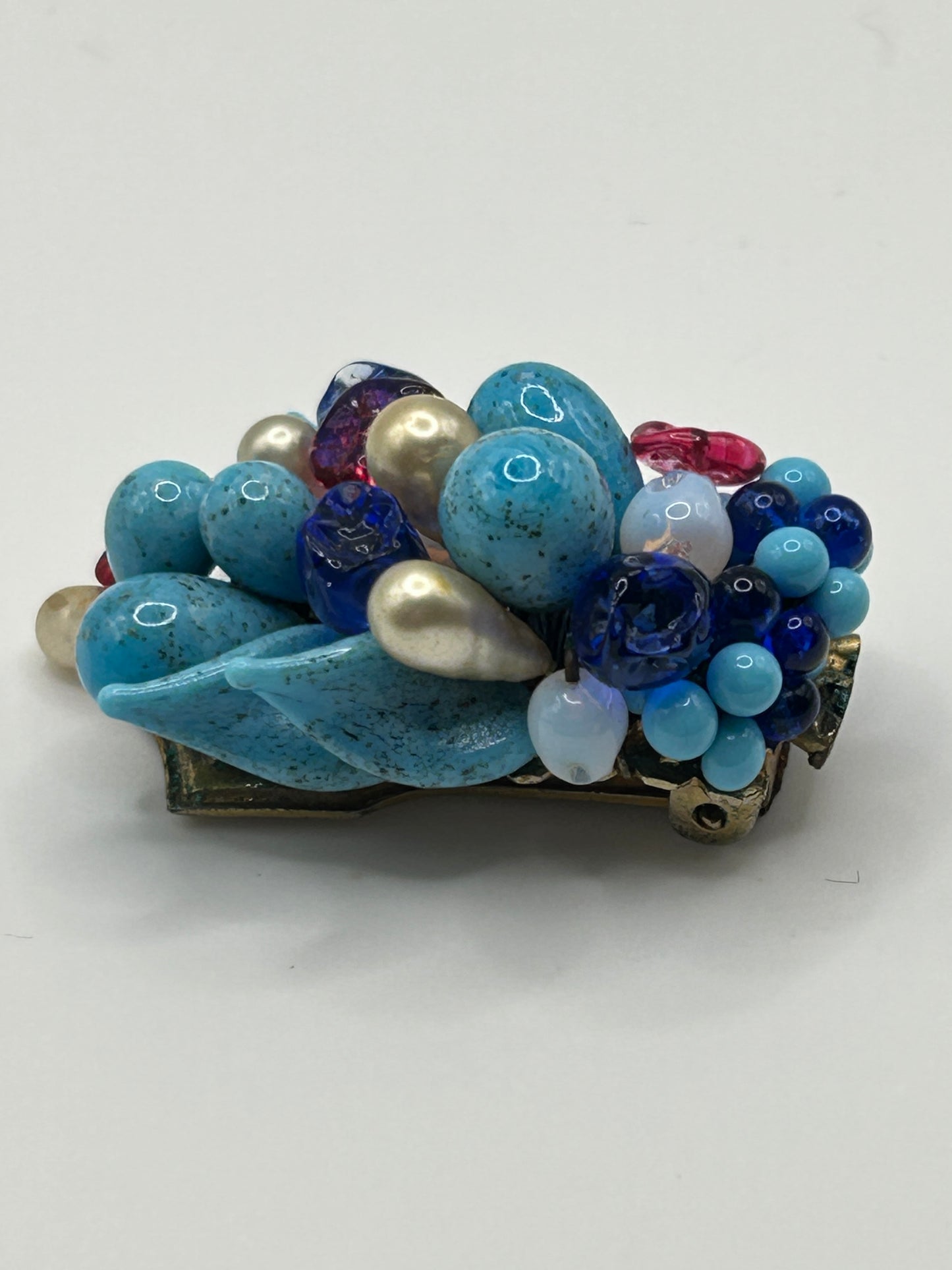 Louis Rousselet Vintage brooch French Glass Stones 1930s