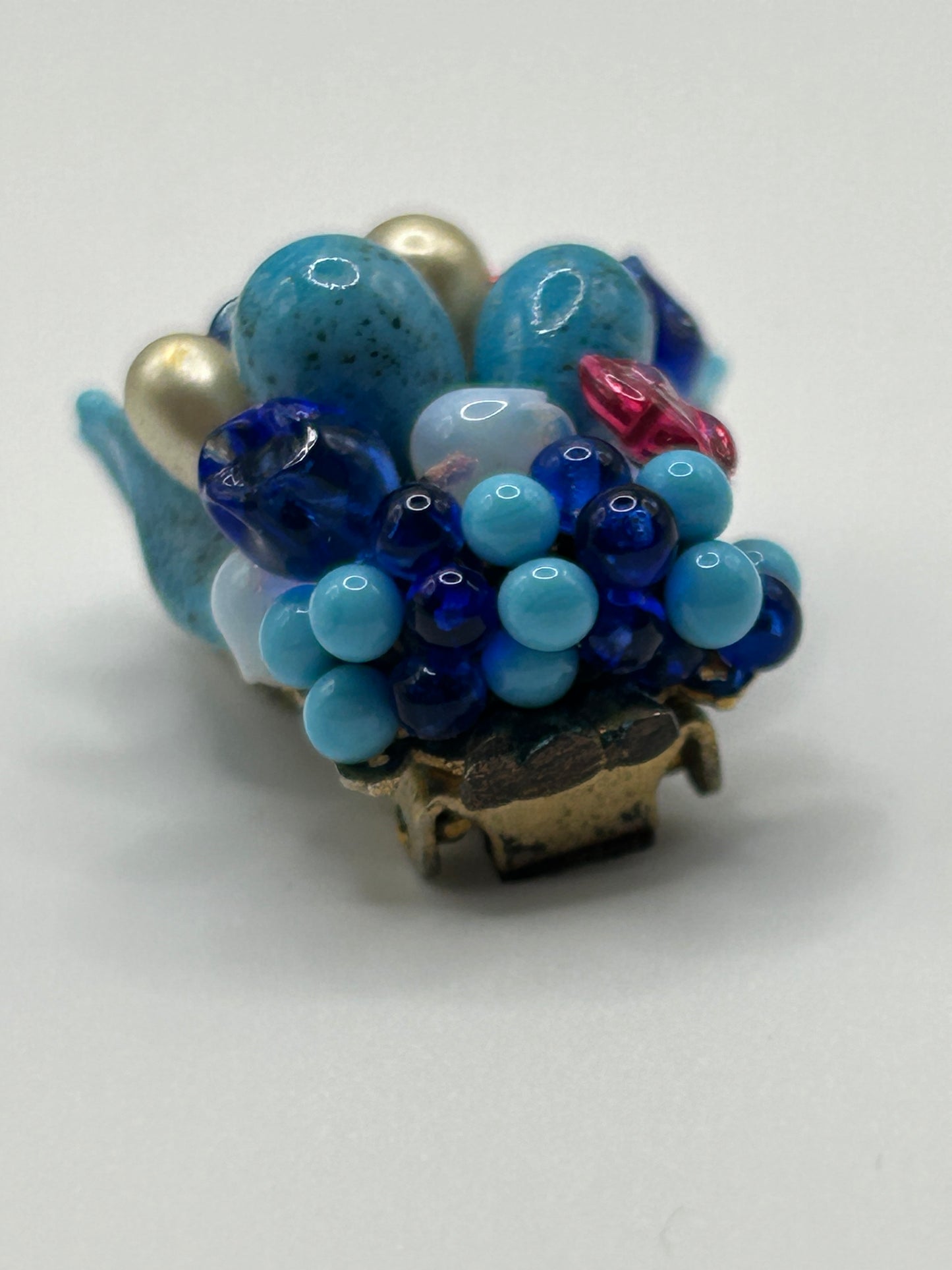 Louis Rousselet Vintage brooch French Glass Stones 1930s