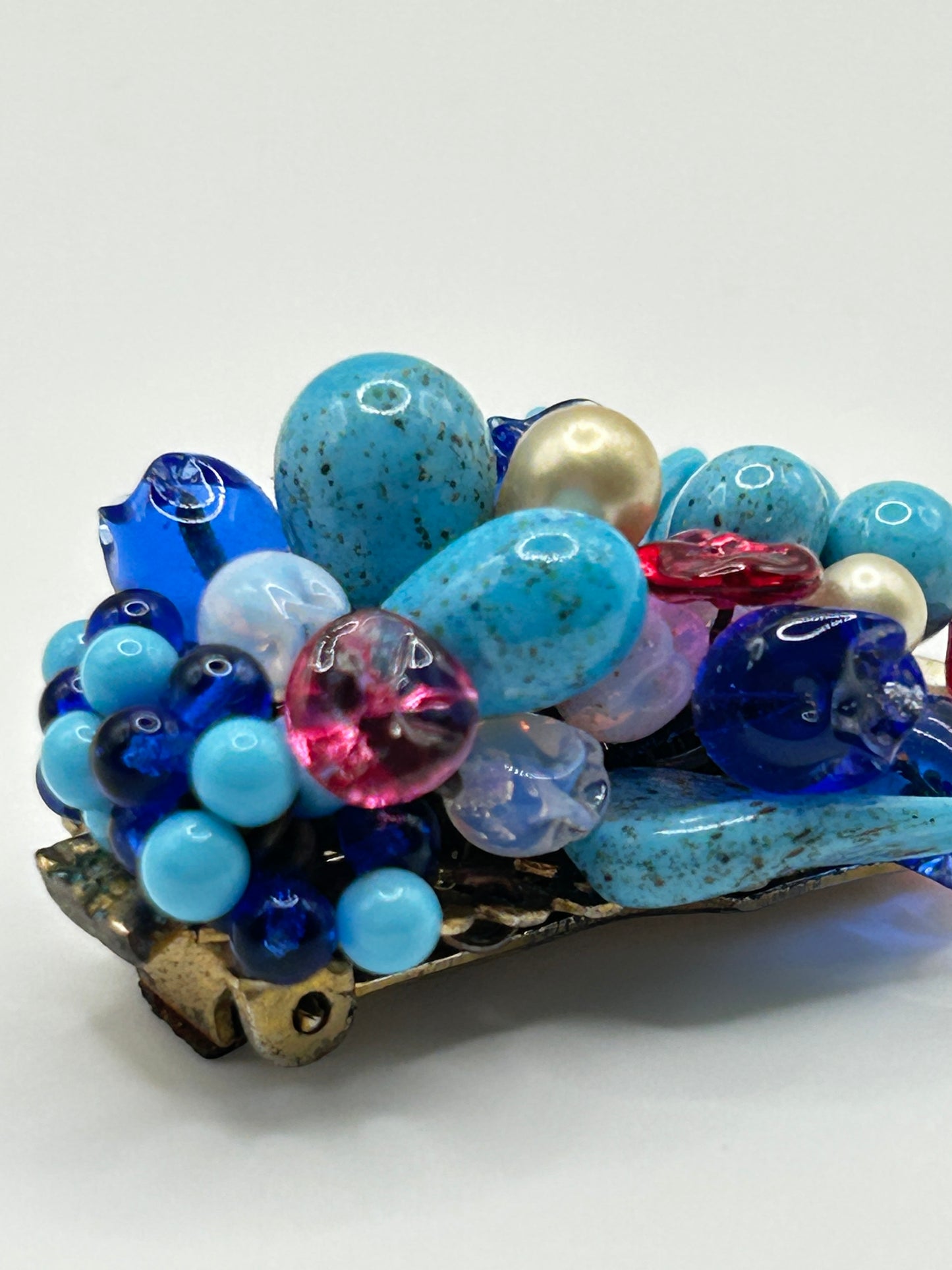 Louis Rousselet Vintage brooch French Glass Stones 1930s