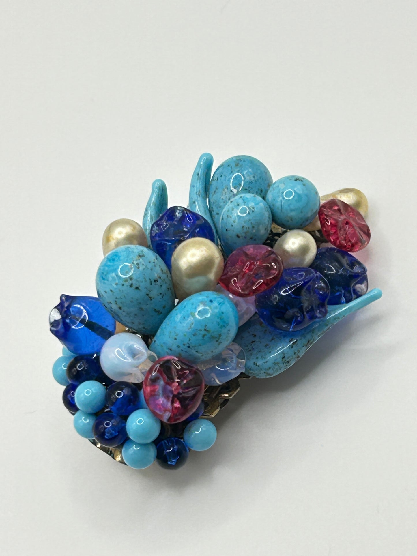 Louis Rousselet Vintage brooch French Glass Stones 1930s