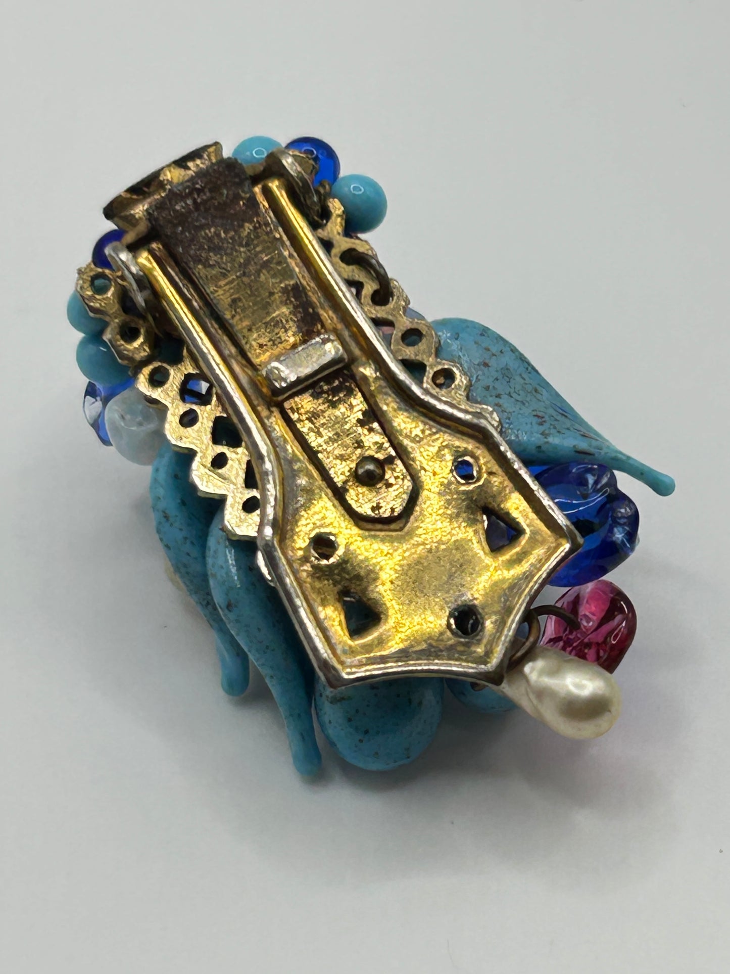 Louis Rousselet Vintage brooch French Glass Stones 1930s