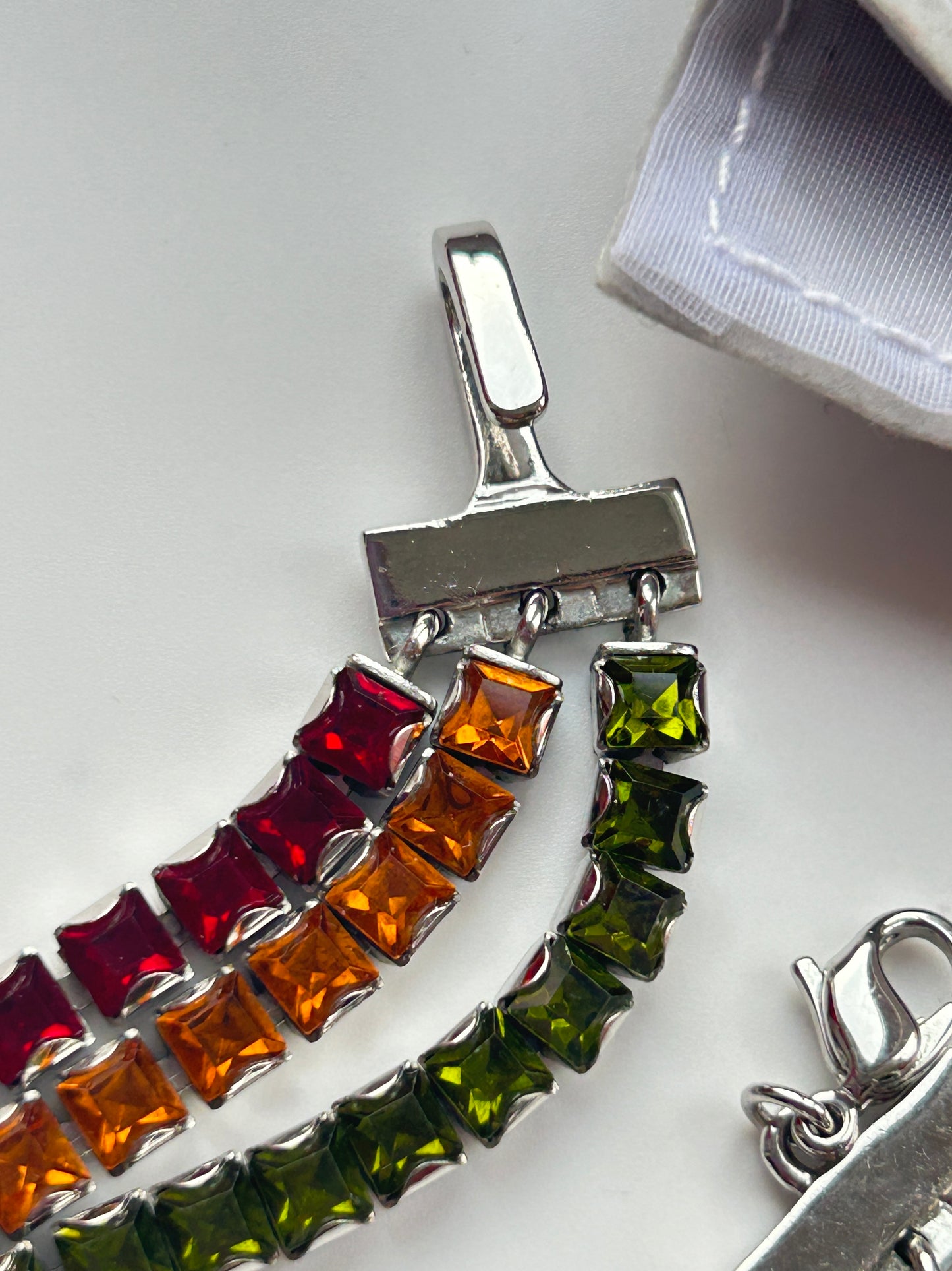 Christian Dior Red Enamel And Multicoloured Rhinestones Choker And Bracelet Set.