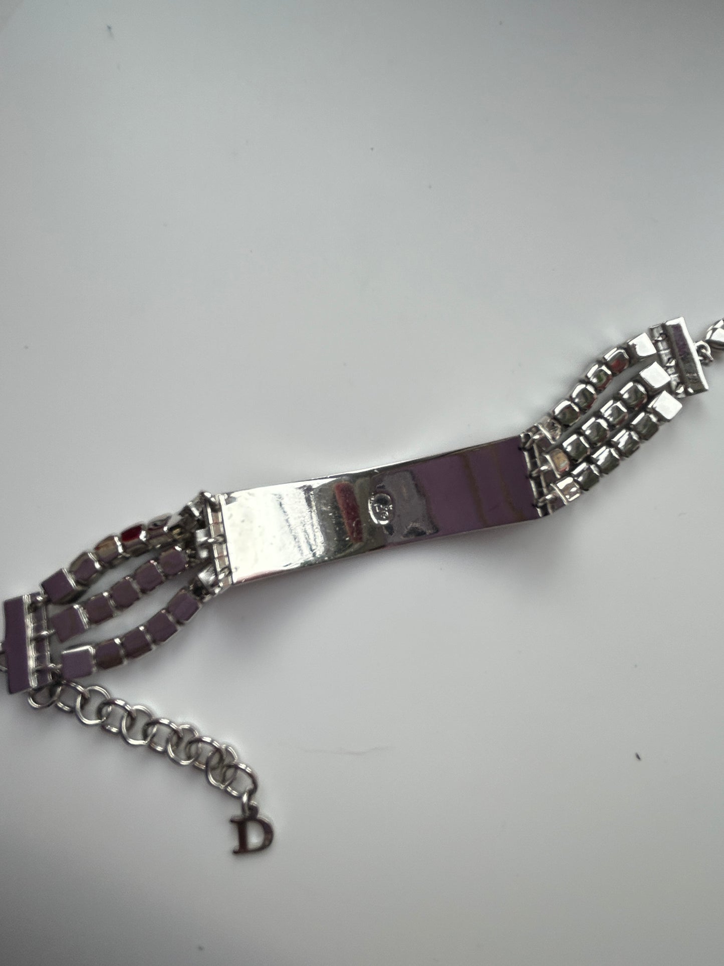 Christian Dior Red Enamel And Multicoloured Rhinestones Choker And Bracelet Set.