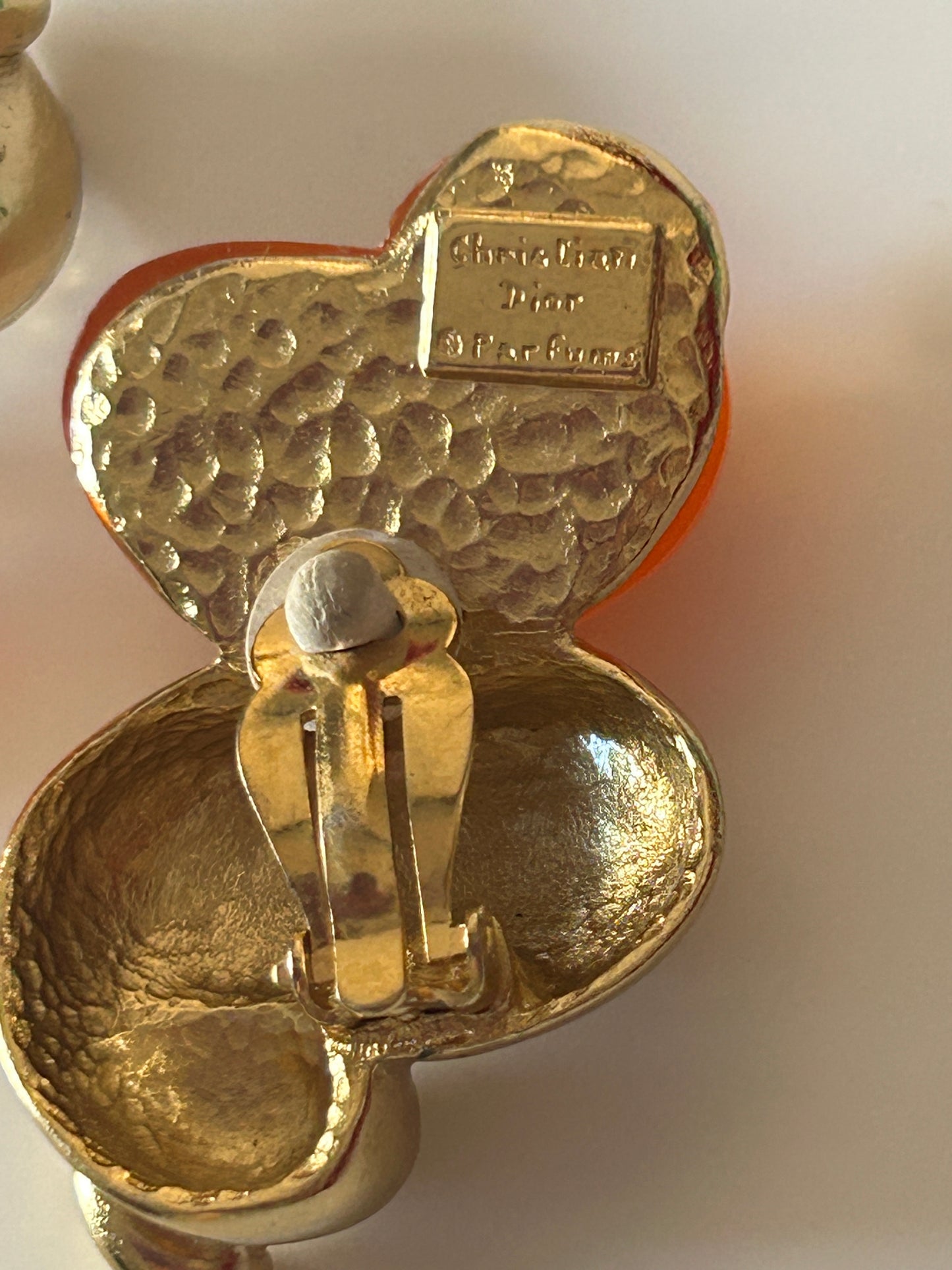 Christian Dior vintage 1980s Sea Shell earrings and Brooch.
