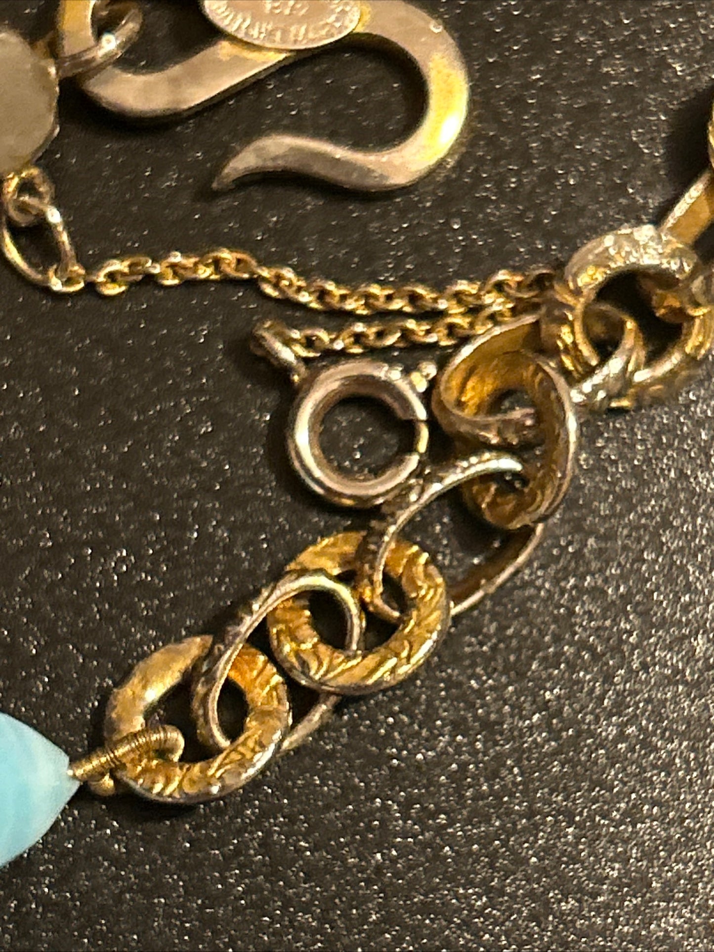 Christian Dior Vintage bib Necklace. Turquoise Glass Stones. Gripox glass