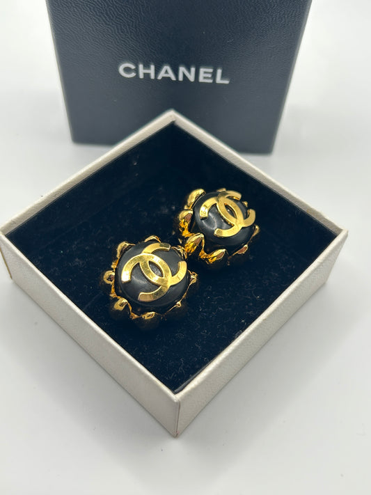 Chanel vintage clip on earrings . Dated 1993.