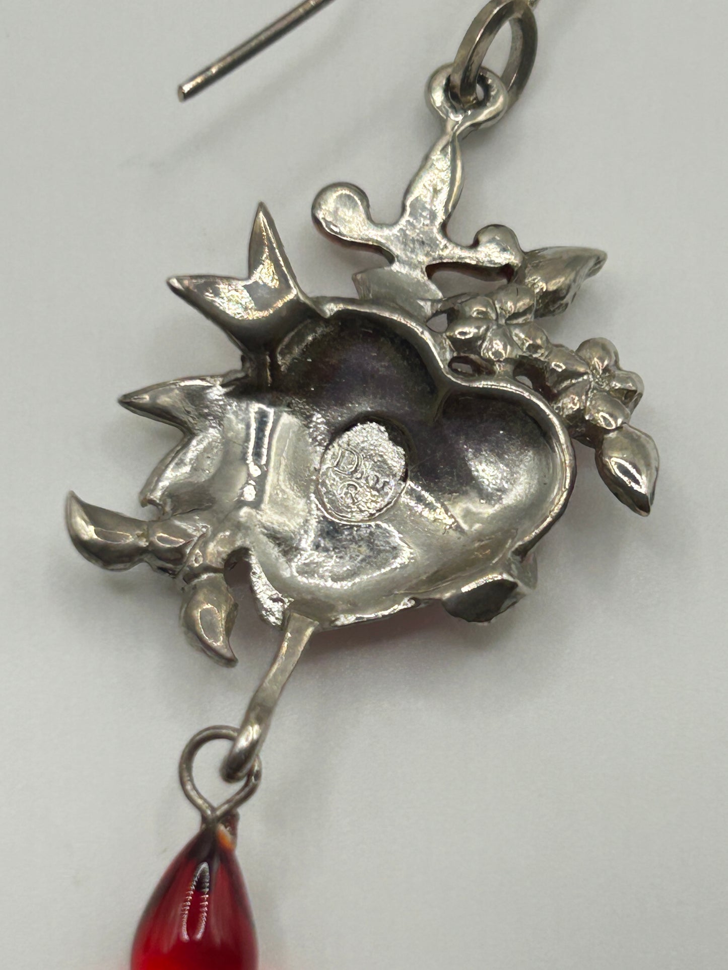 Christian Dior vintage Y2K Galliano era bleeding heart earrings.