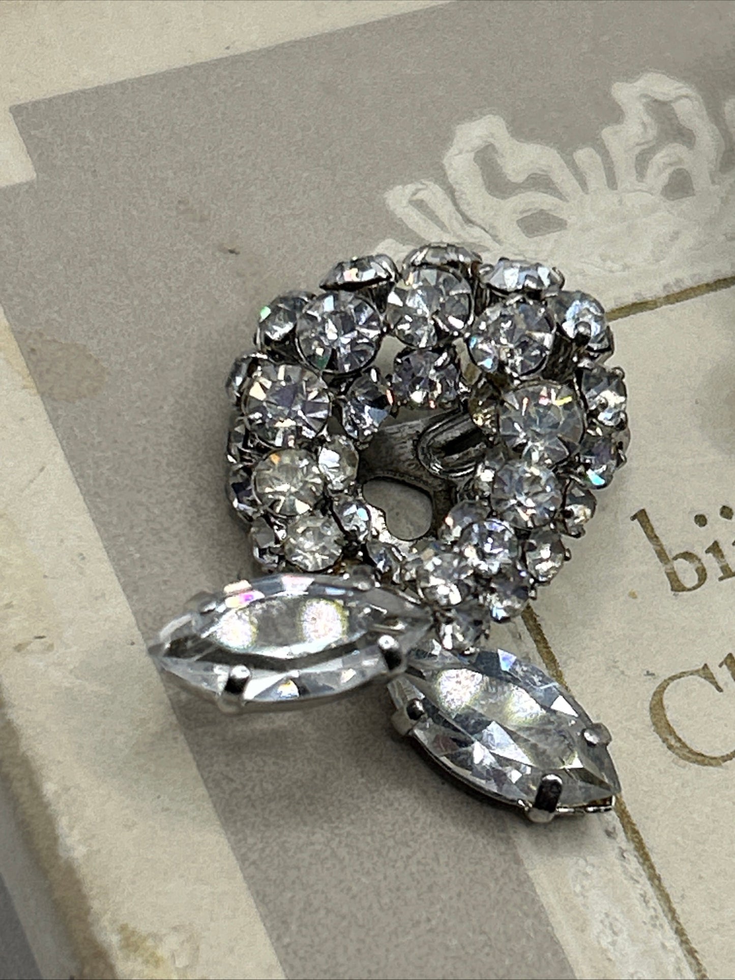 Christian Dior 1962 Crystal clip on earrings .