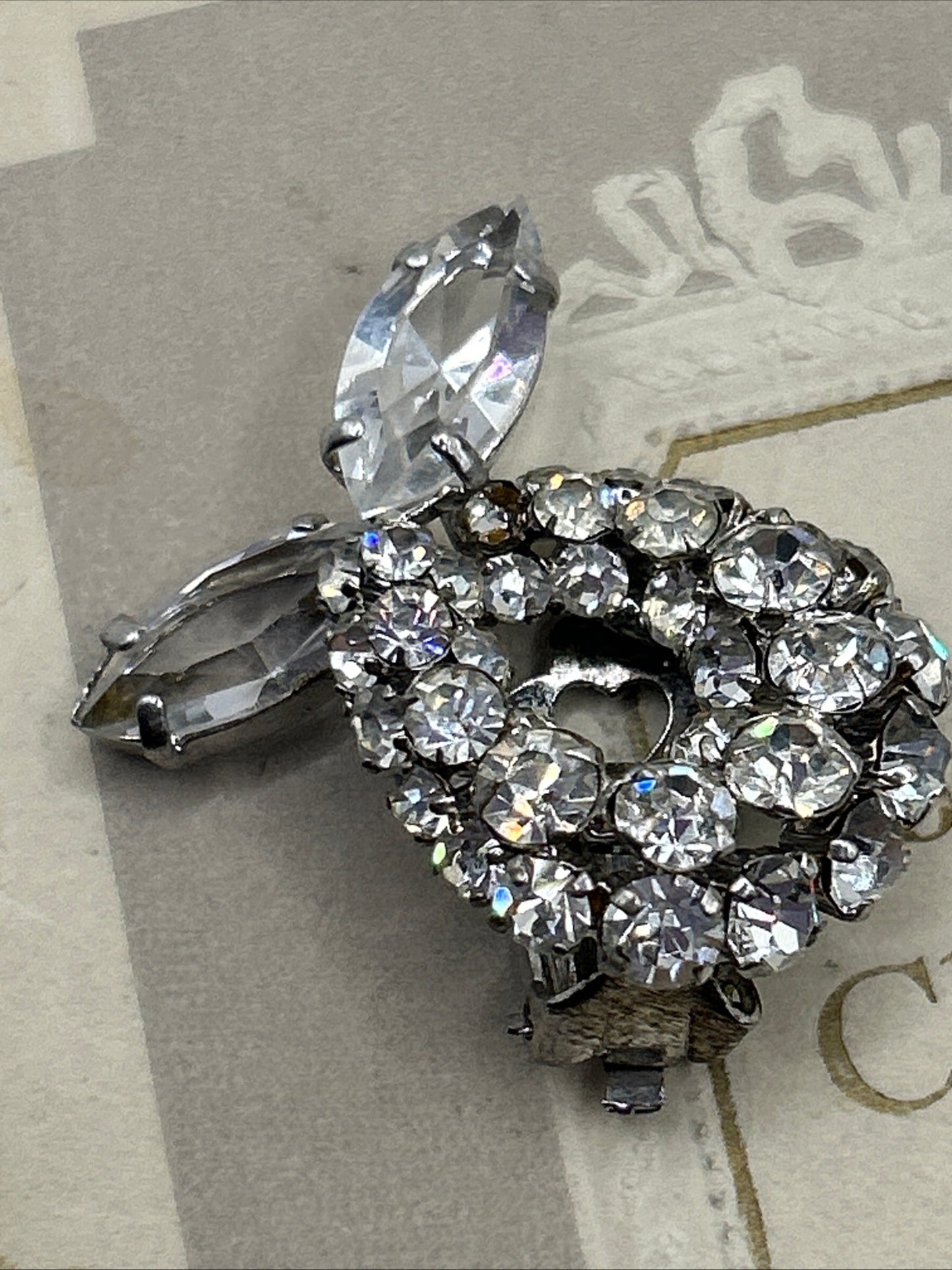 Christian Dior 1962 Crystal clip on earrings .