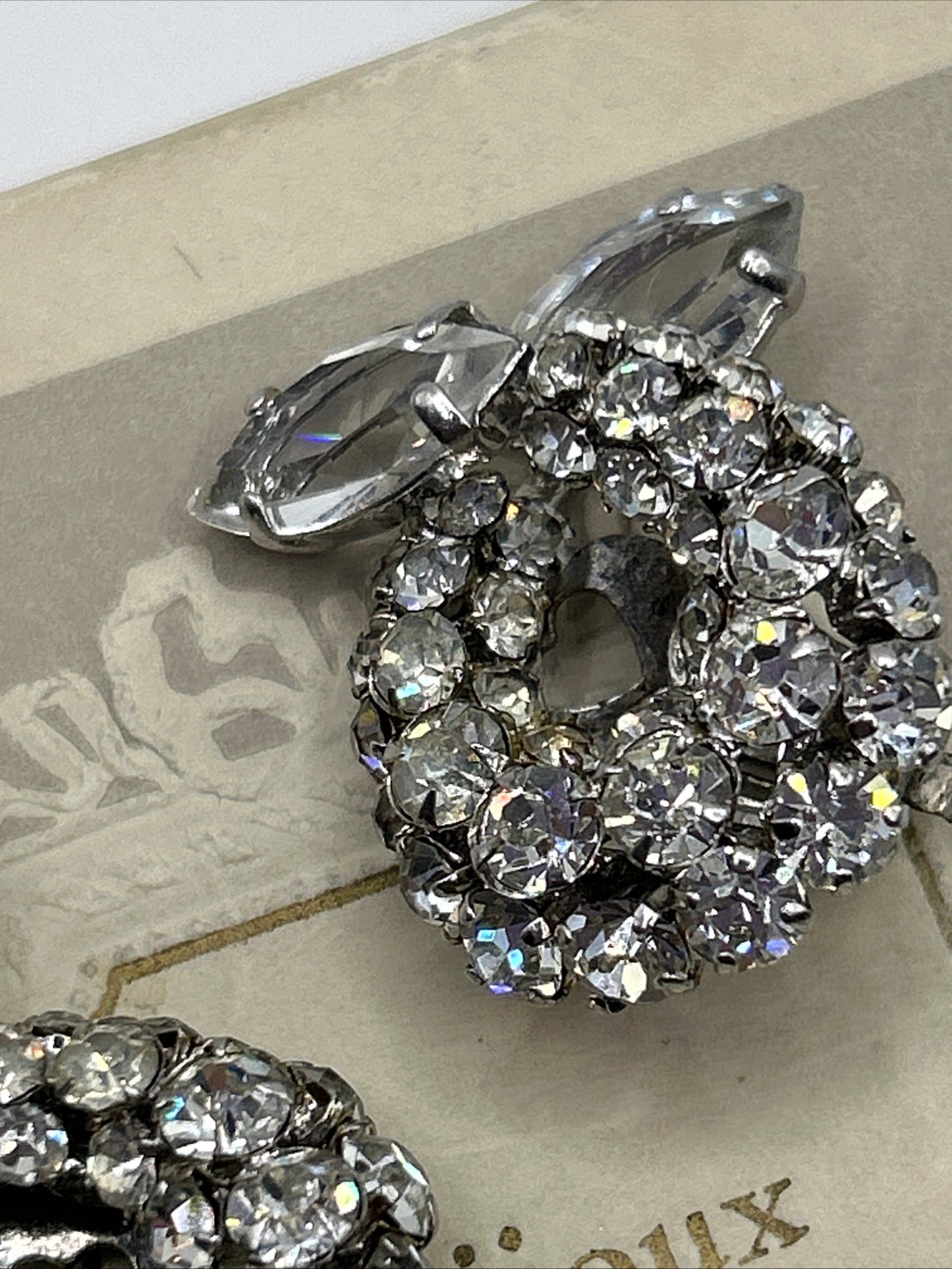 Christian Dior 1962 Crystal clip on earrings .
