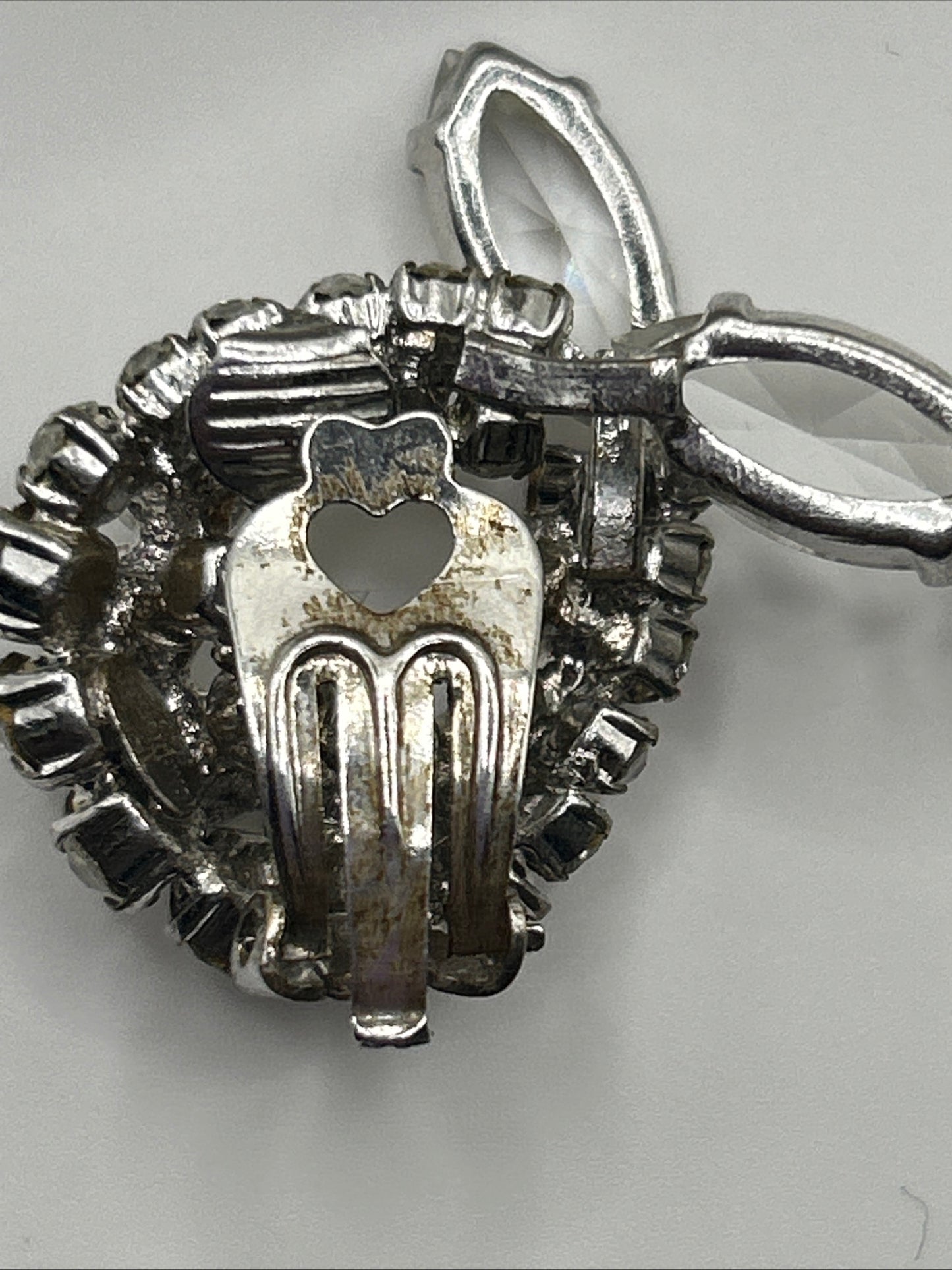 Christian Dior 1962 Crystal clip on earrings .